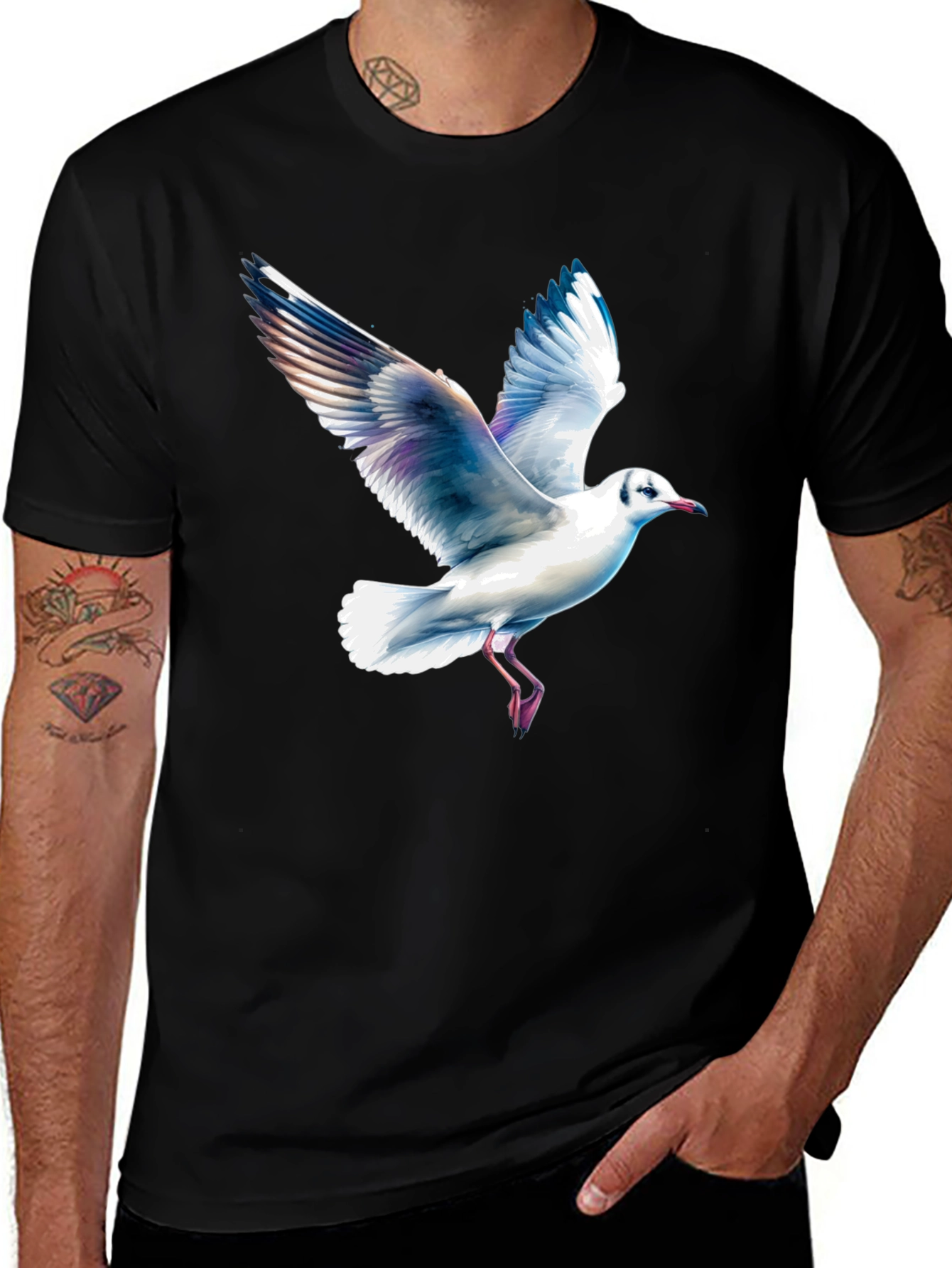 Variant 23 of Seagull Graphic Black T-Shirt