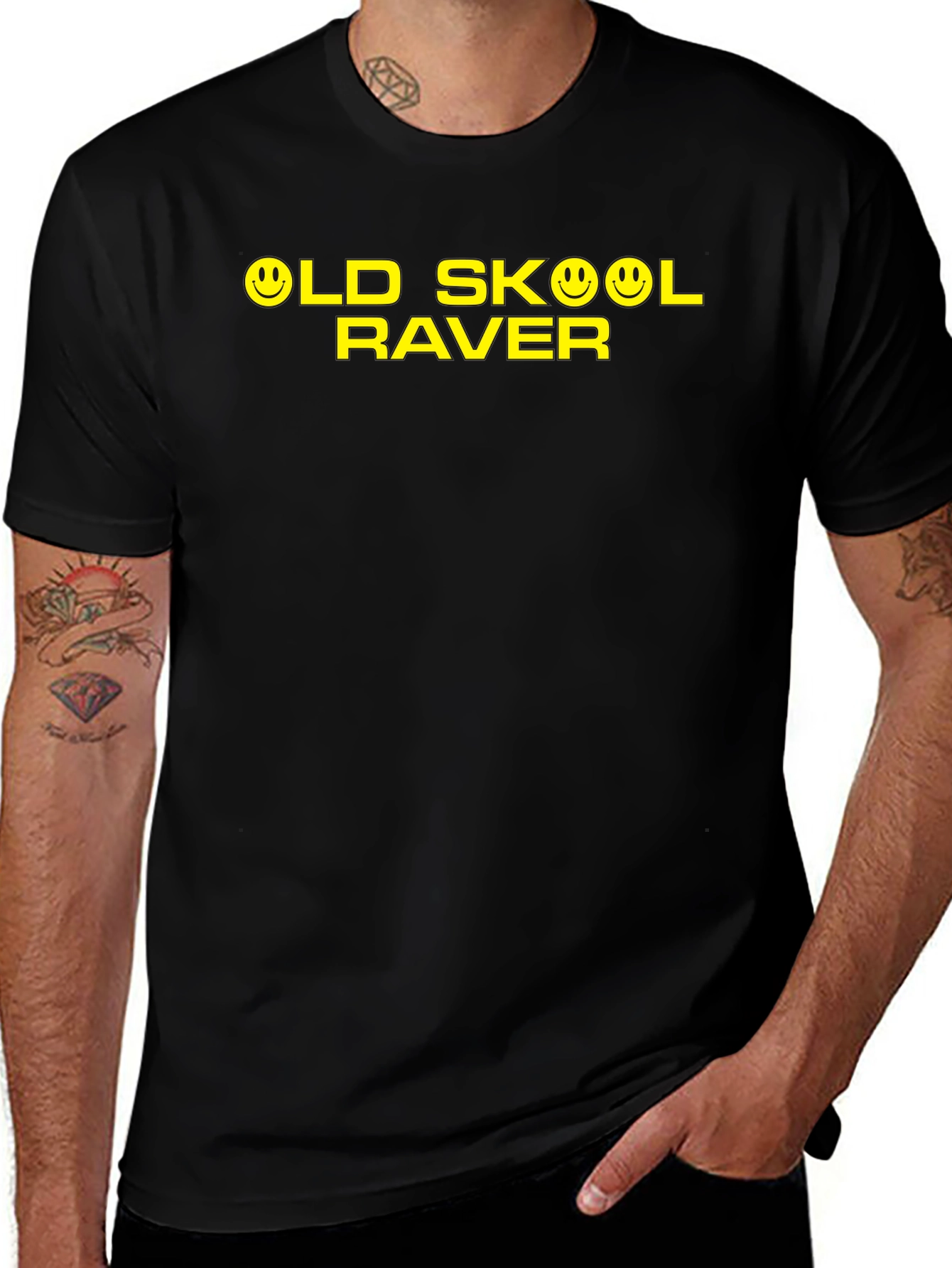 Variant 15 of Old Skool Raver Black T-Shirt