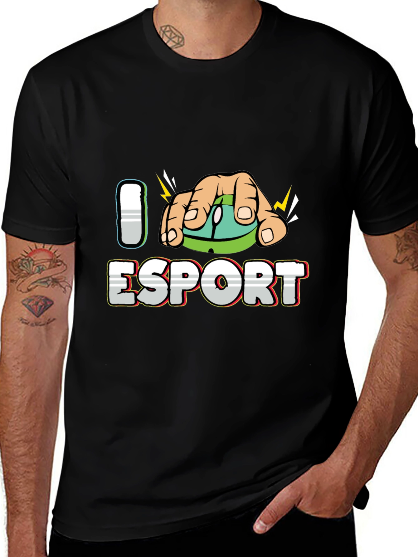 Variant 29 of I Love eSport Black T-Shirt