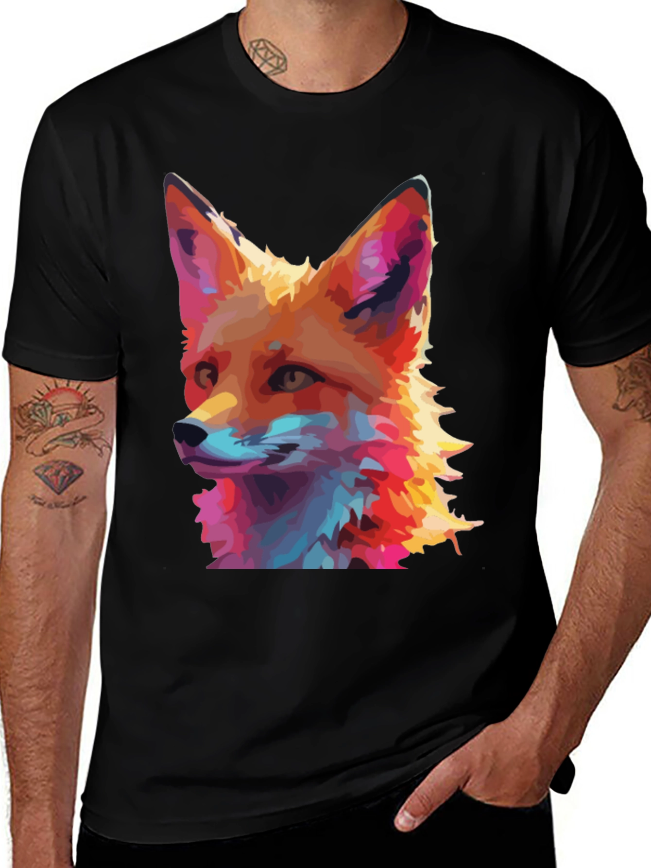 Variant 26 of Vibrant Fox Graphic Tee - Modern Animal Print