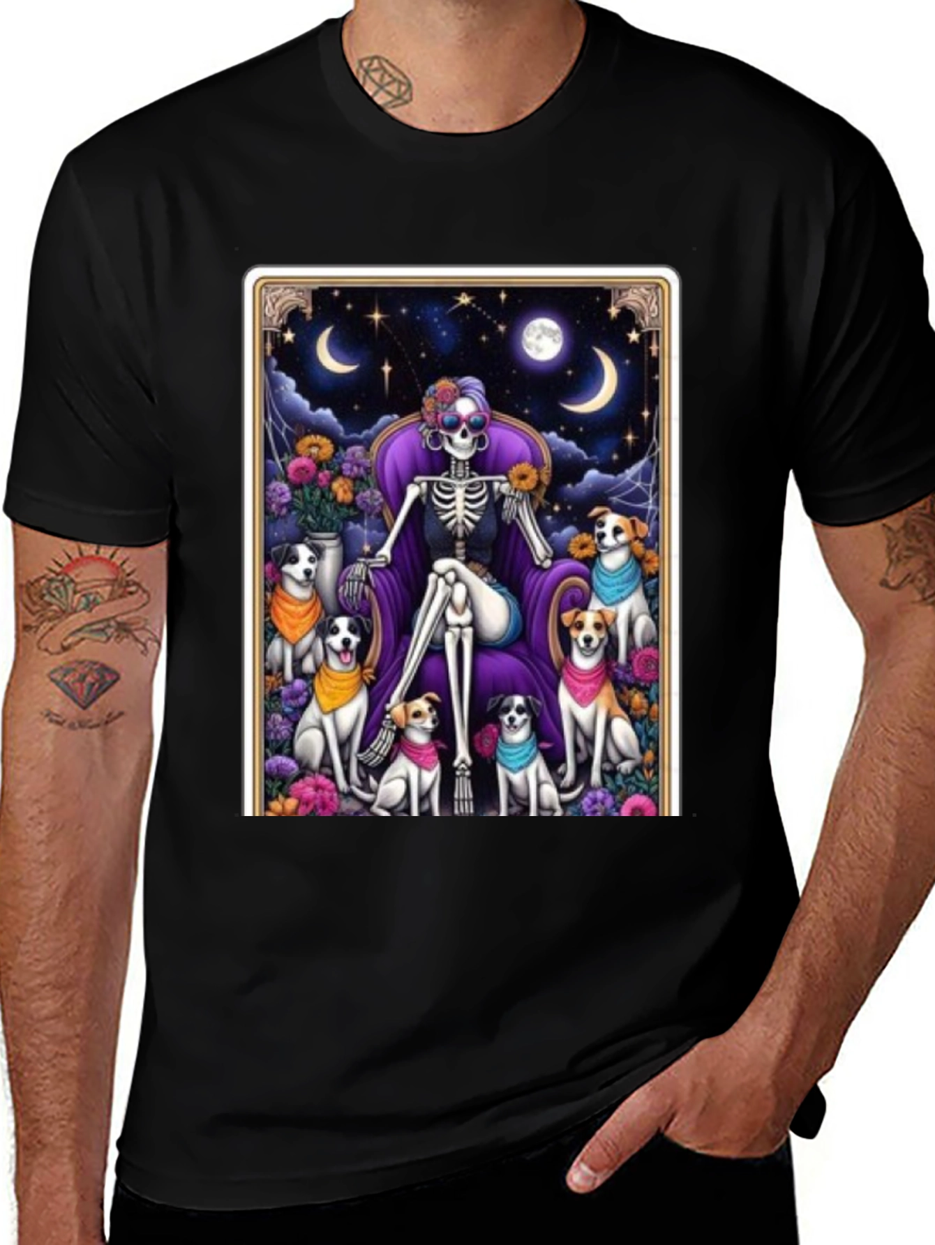 Variant 8 of Skeleton & Dogs T-Shirt - Unisex Black Tee