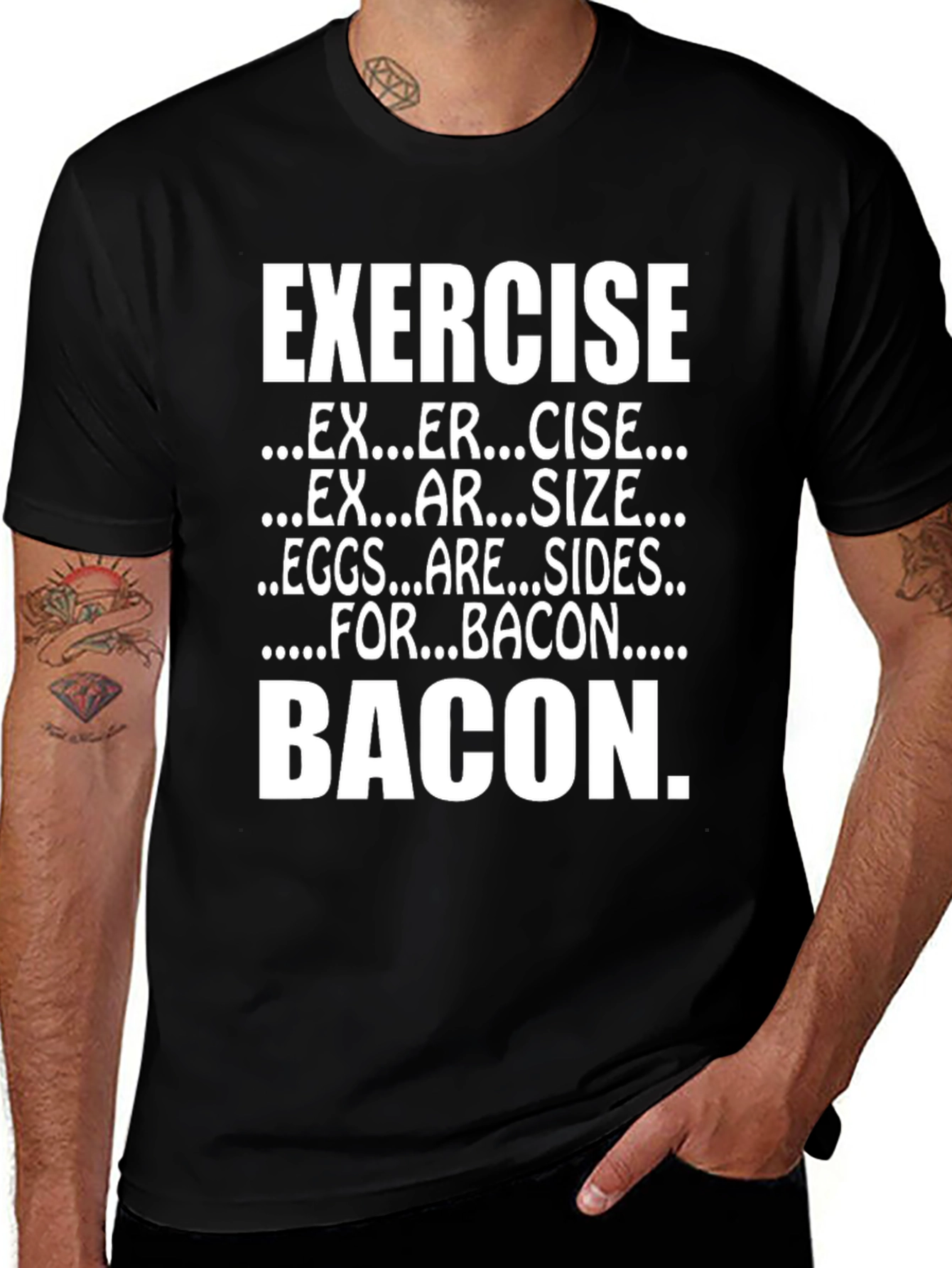 Variant 8 of Exercise Bacon Funny Graphic Tee