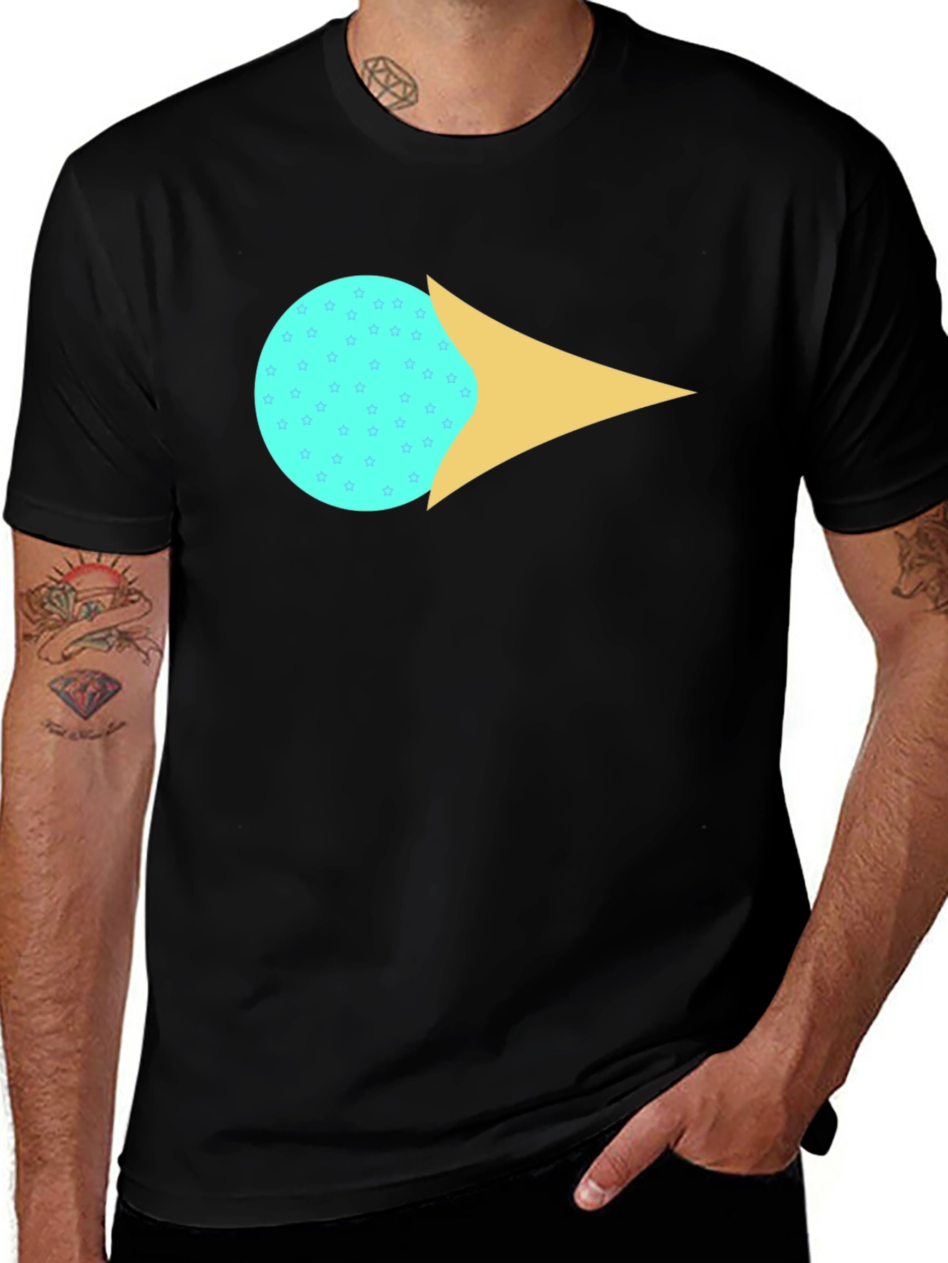 Variant 25 of Abstract Graphic Print Black T-Shirt