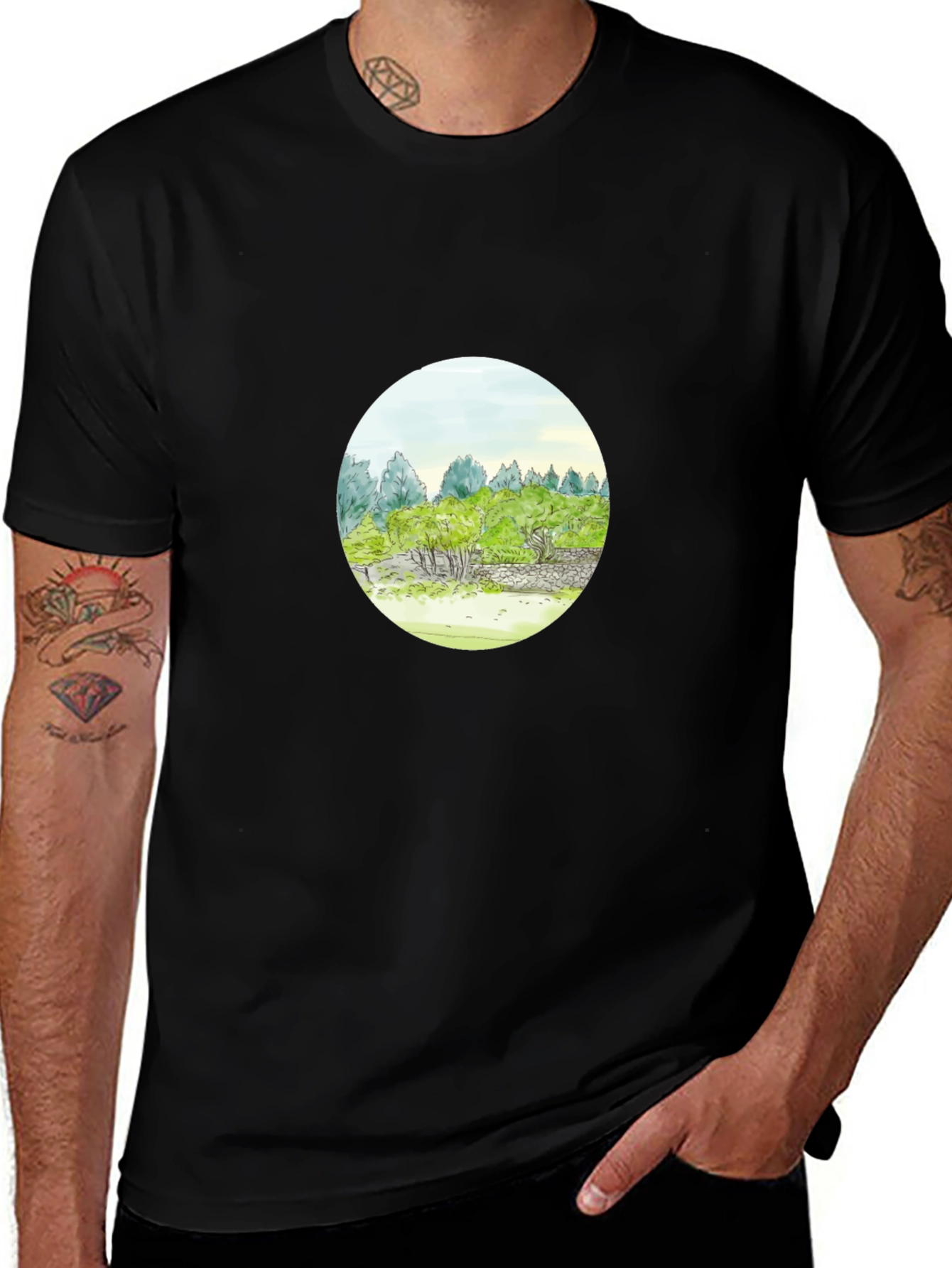 Variant 11 of Nature Scene Black T-Shirt