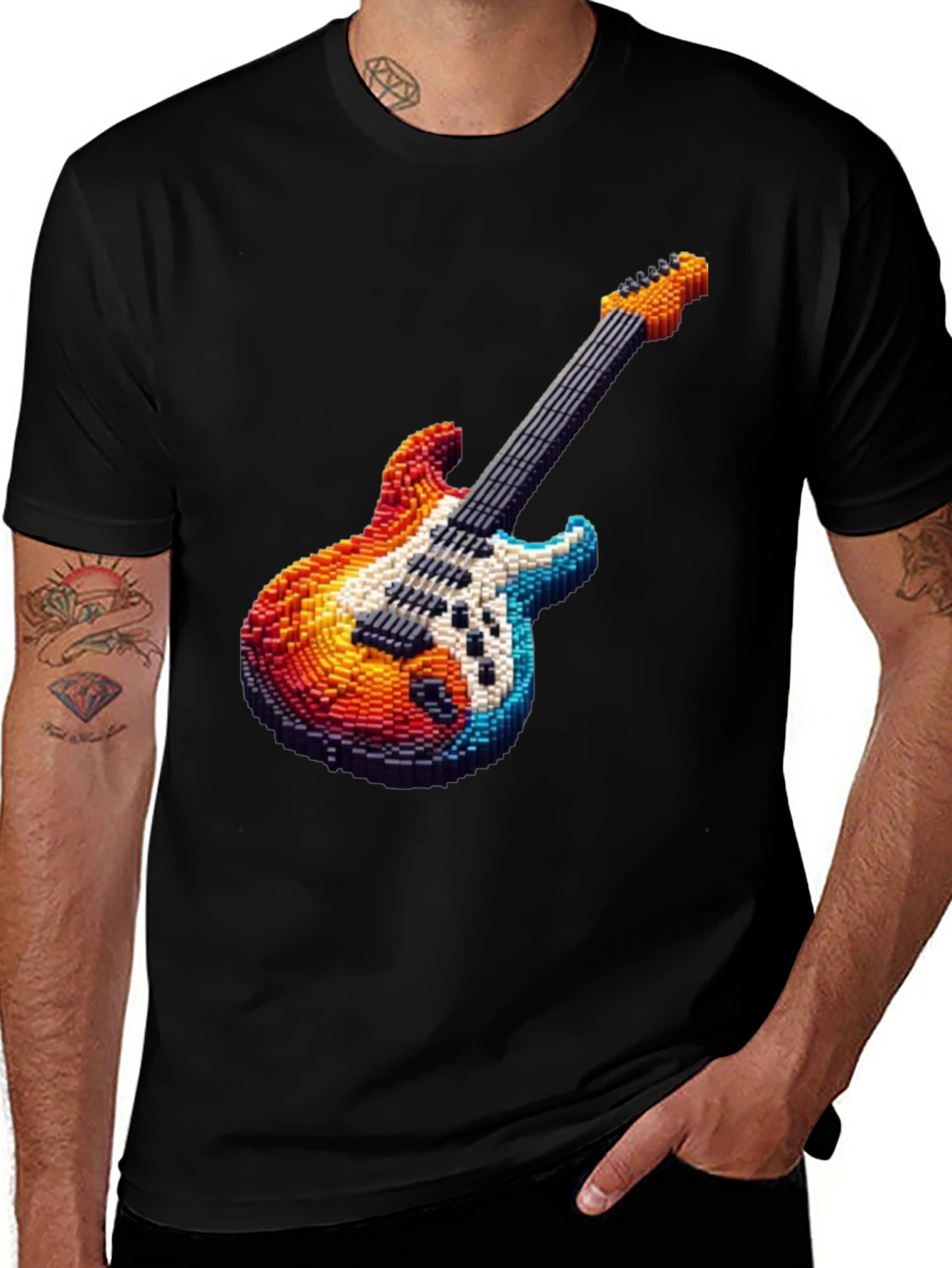 Variant 27 of Pixel Guitar T-Shirt - Rock On!