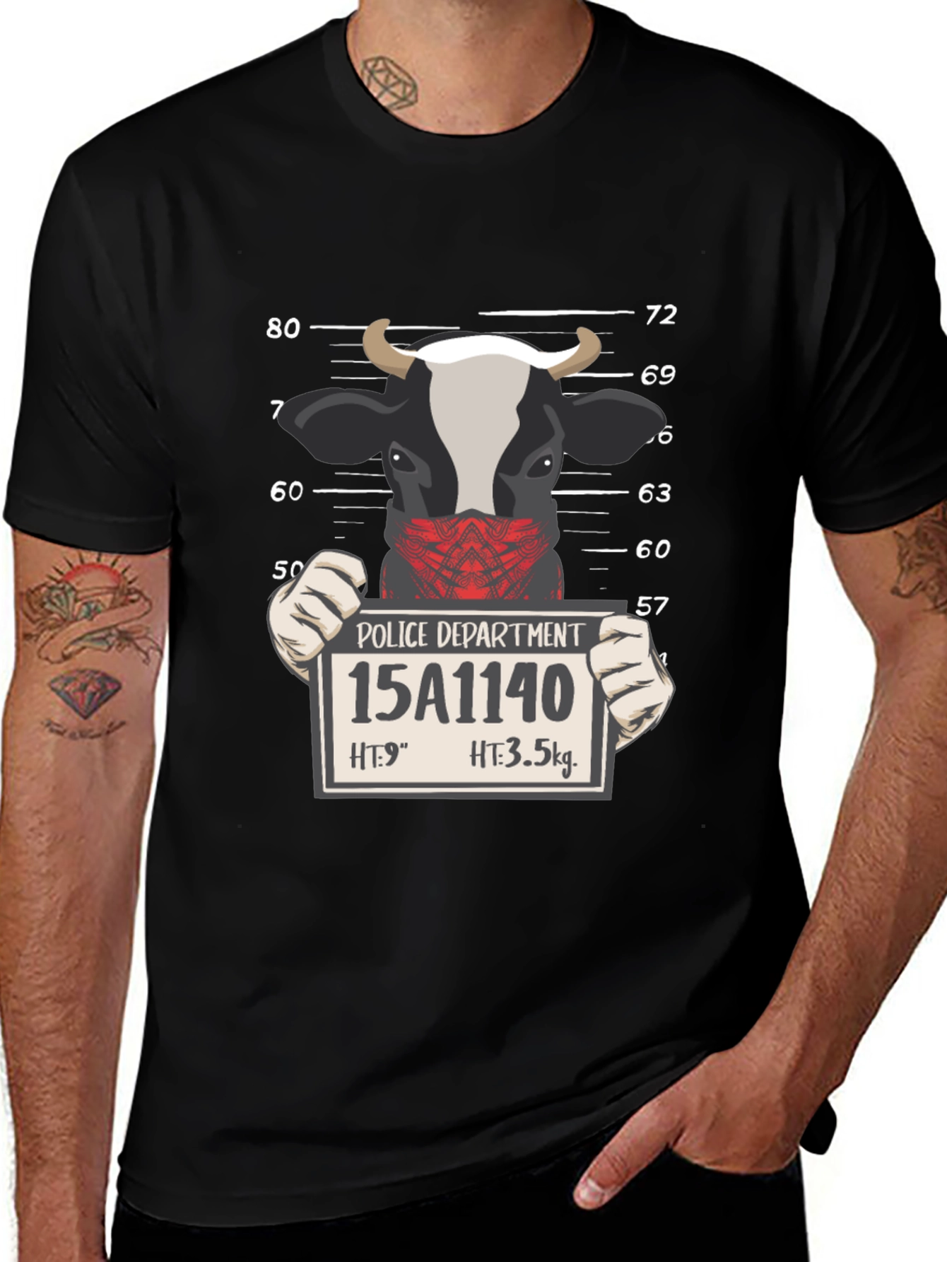 Cow Mugshot Graphic T-Shirt