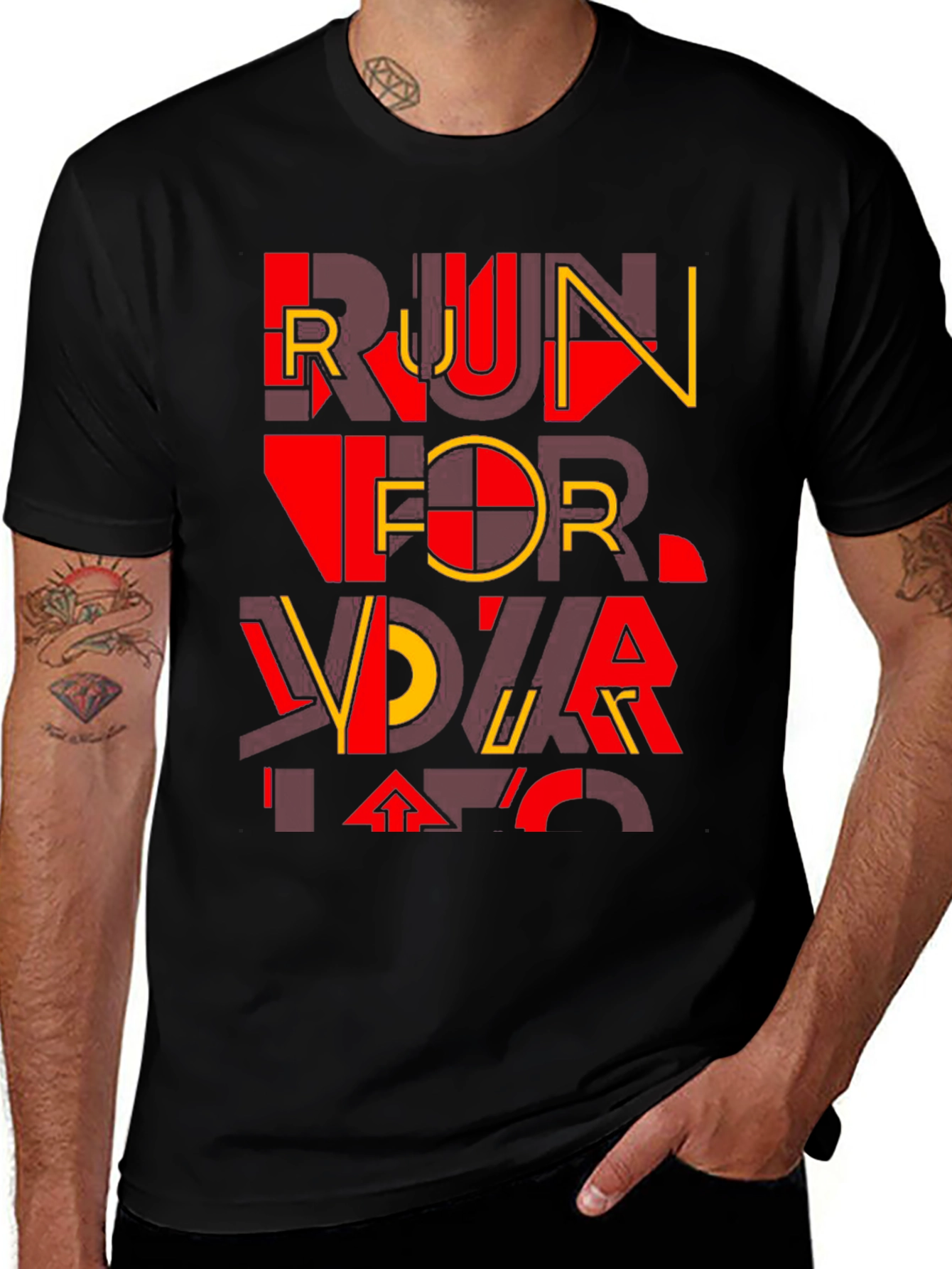 Variant 9 of Bold Graphic T-Shirt - Run For Your Life