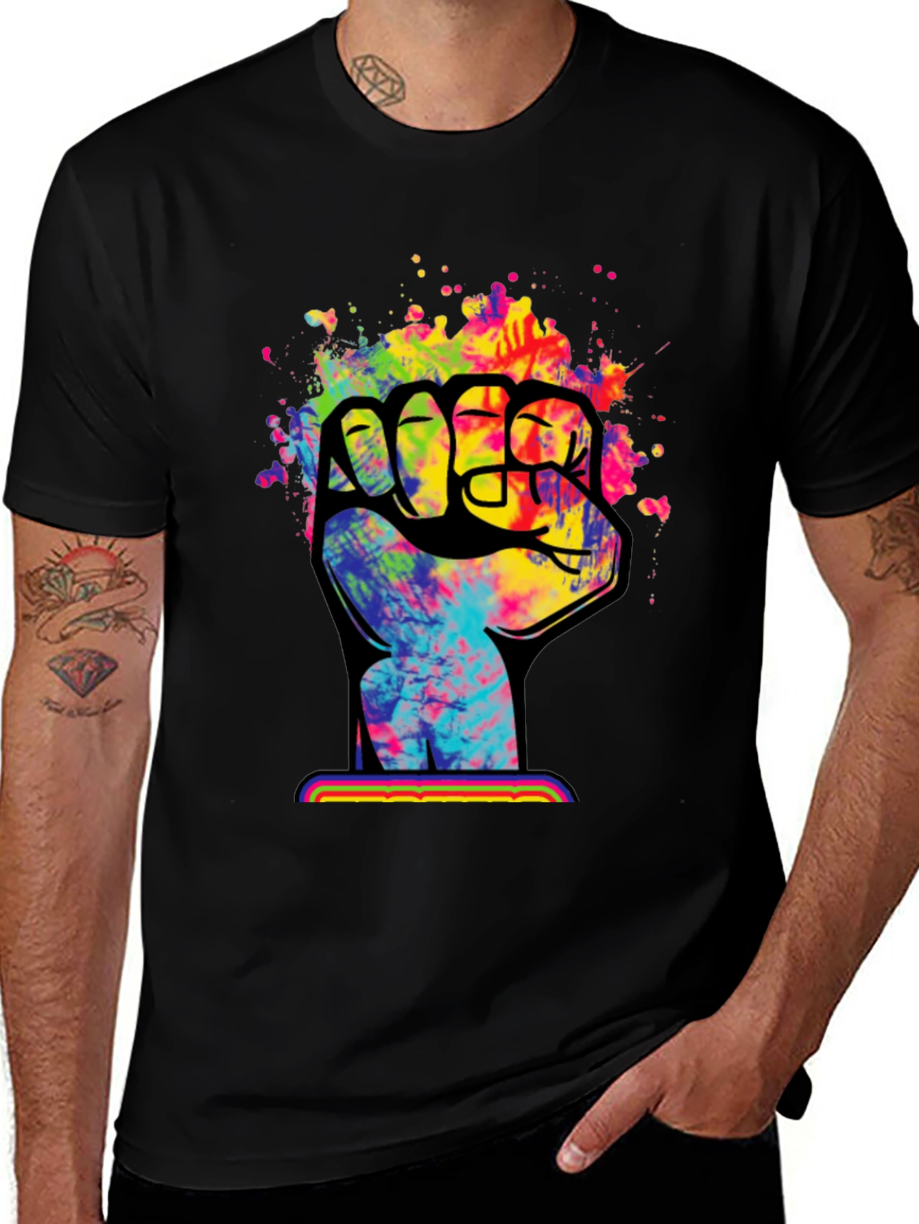 Variant 3 of Tie-Dye Fist Graphic Tee - Bold & Unique