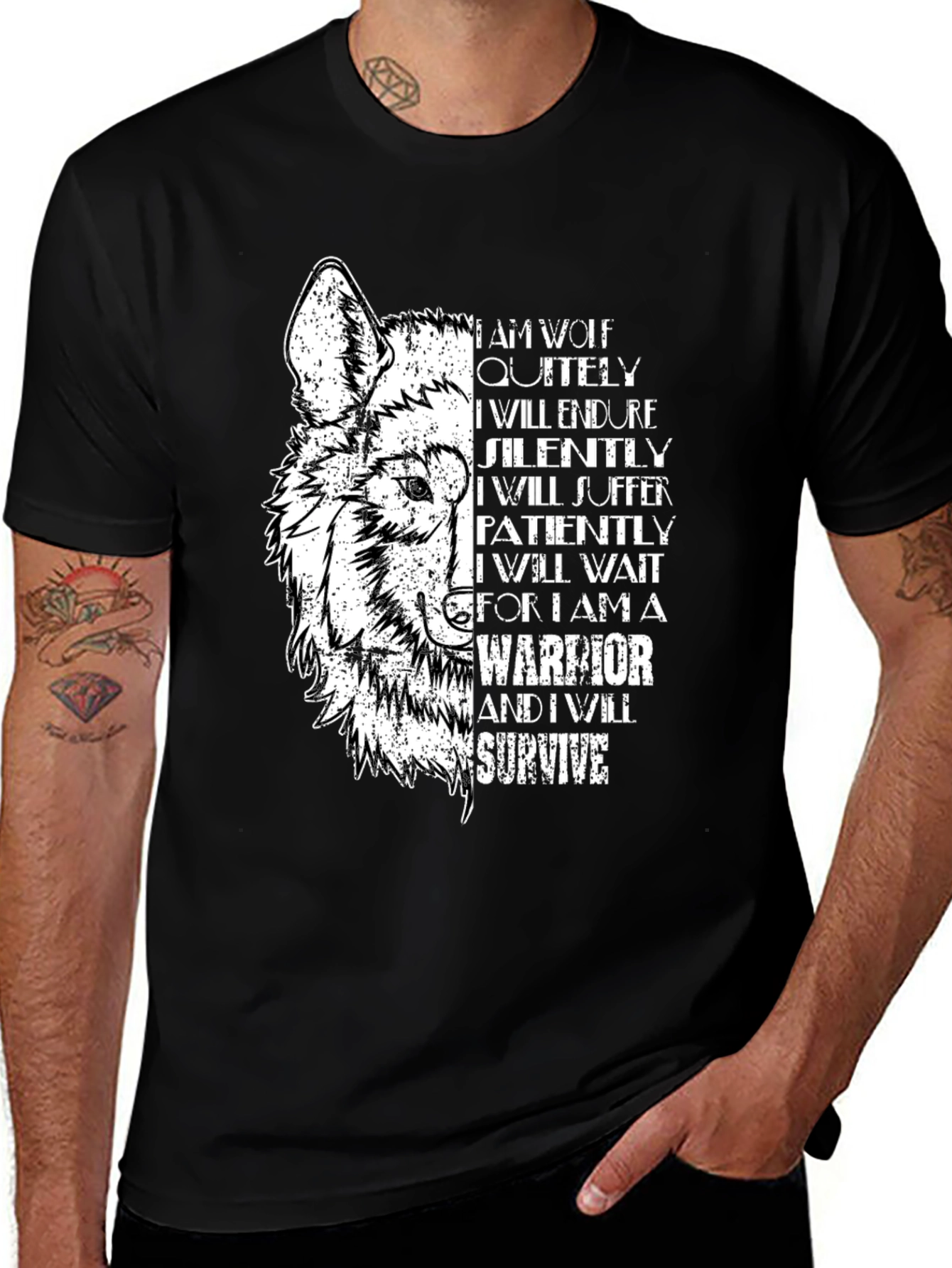 Variant 5 of Wolf Warrior Graphic Tee