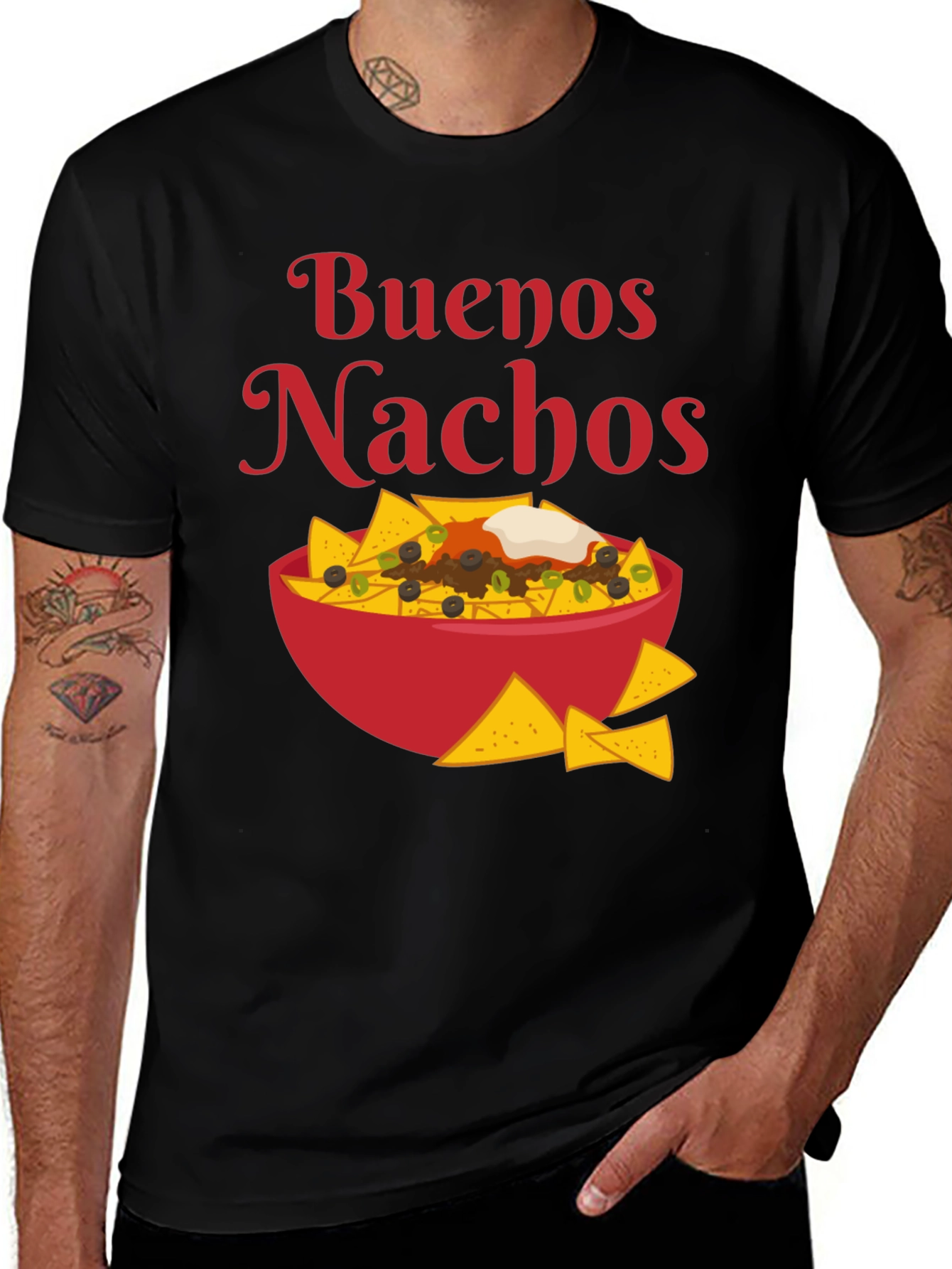 Variant 23 of Buenos Nachos Graphic T-Shirt - Foodie Apparel