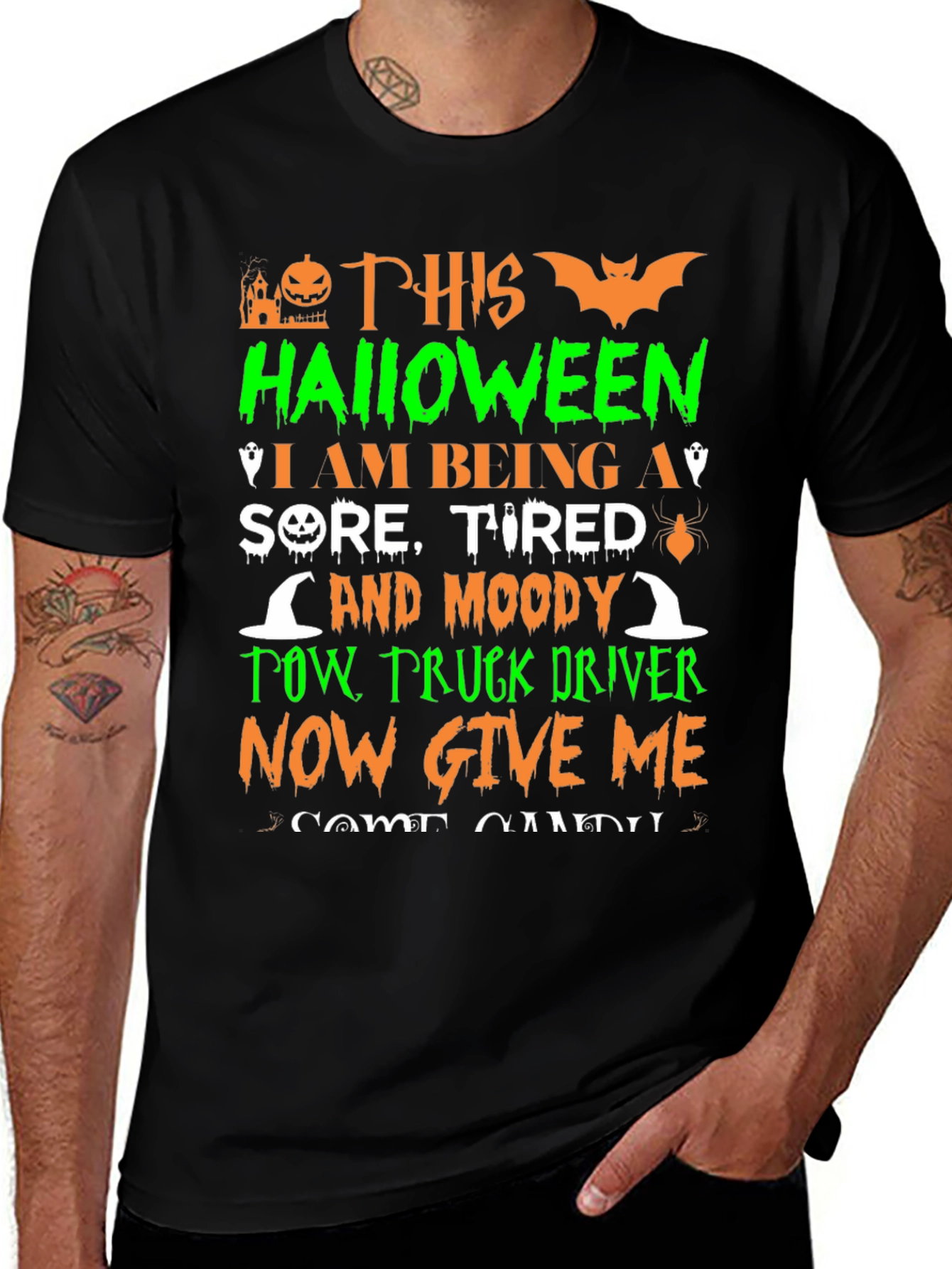 Halloween Tow Truck Driver T-Shirt