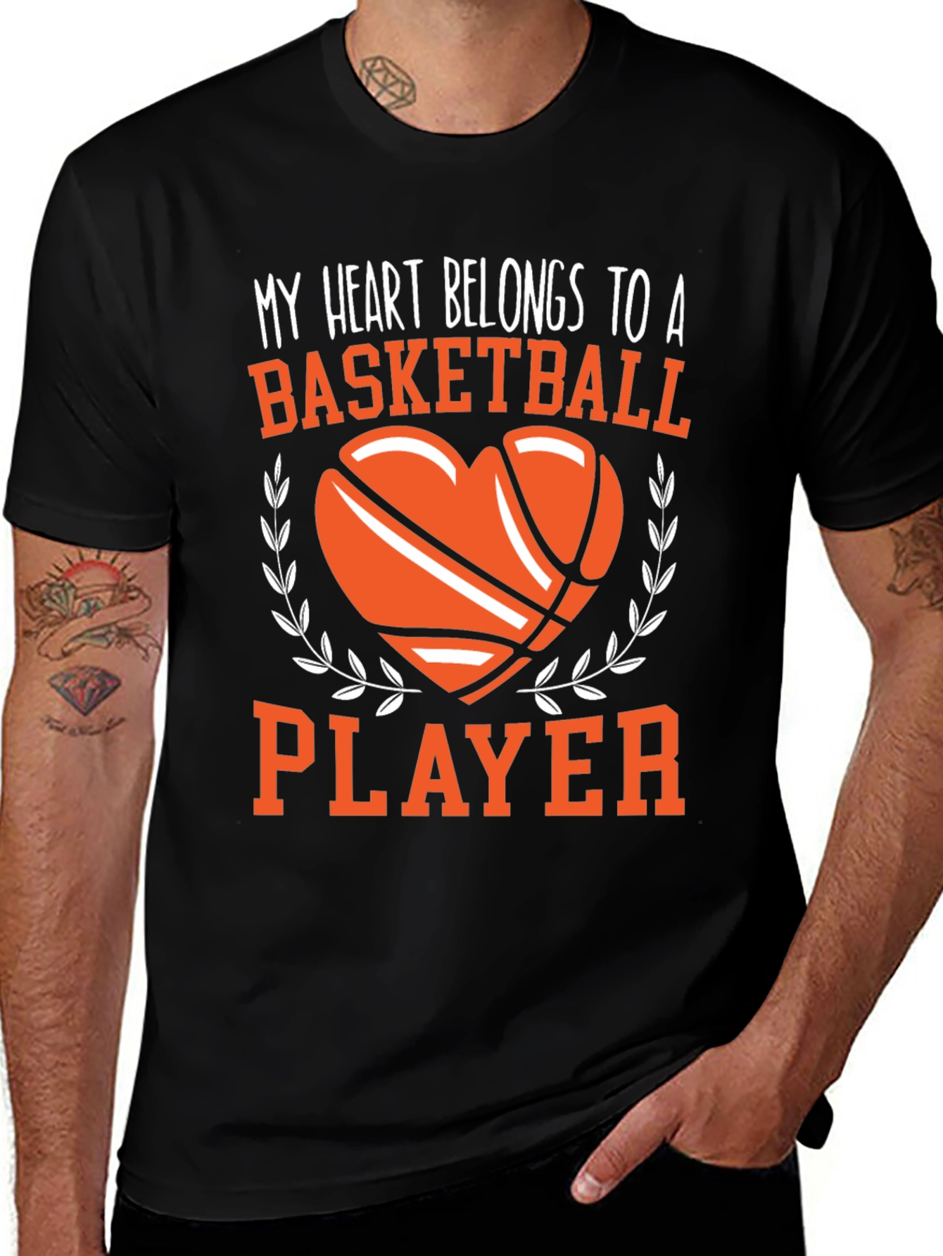 Variant 9 of Basketball Player Heart T-Shirt - Sports Fan Apparel
