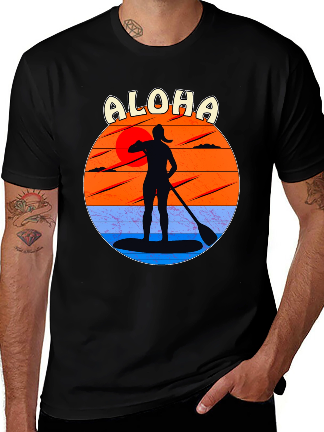 Aloha Paddle Boarding Sunset T-Shirt