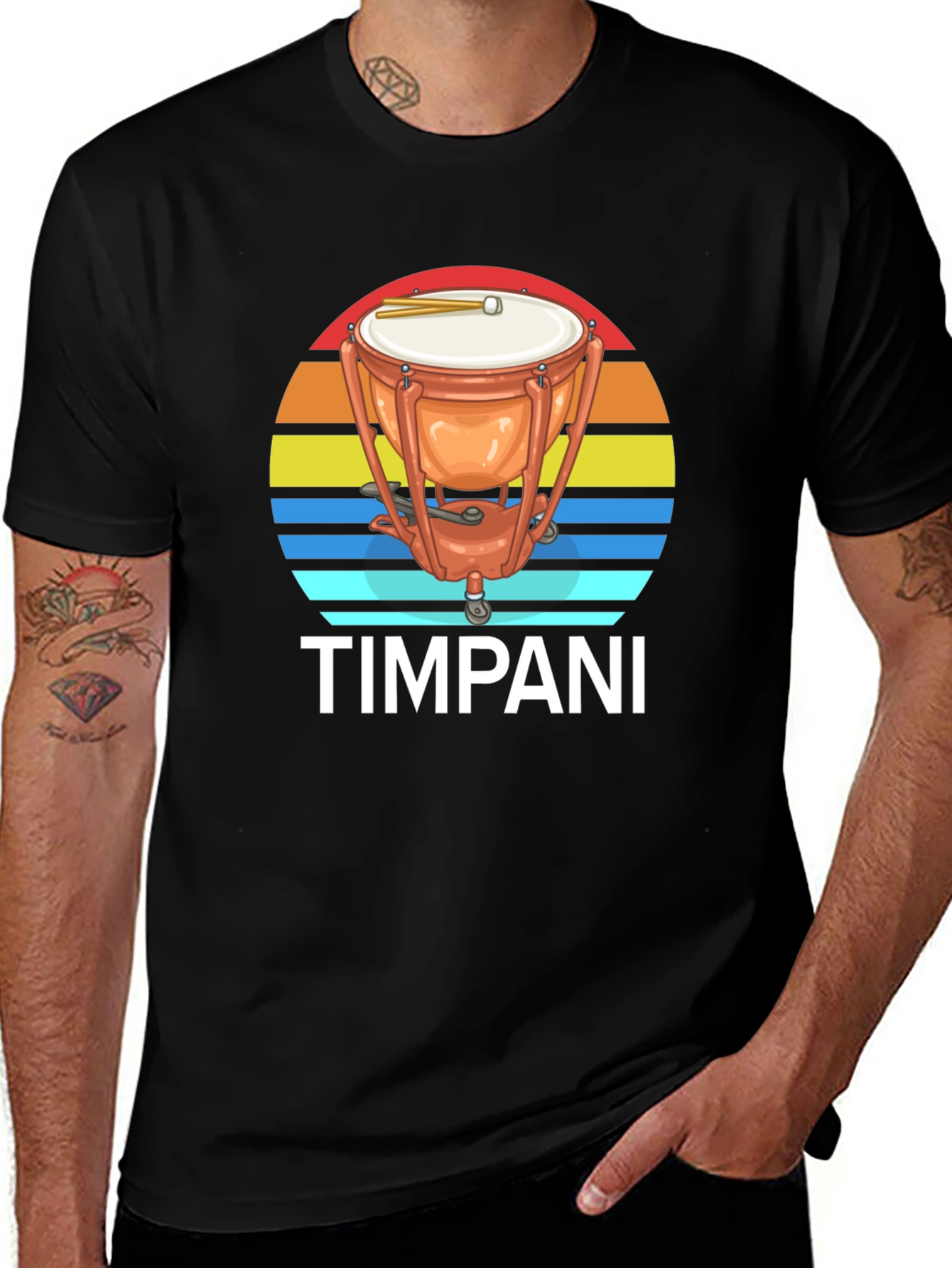 Variant 4 of Timpani Drum Sunset Graphic Tee - Percussion Music Shirt