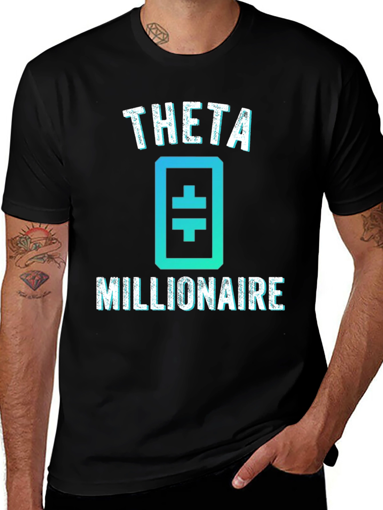 Variant 25 of Theta Millionaire Crypto Black T-Shirt