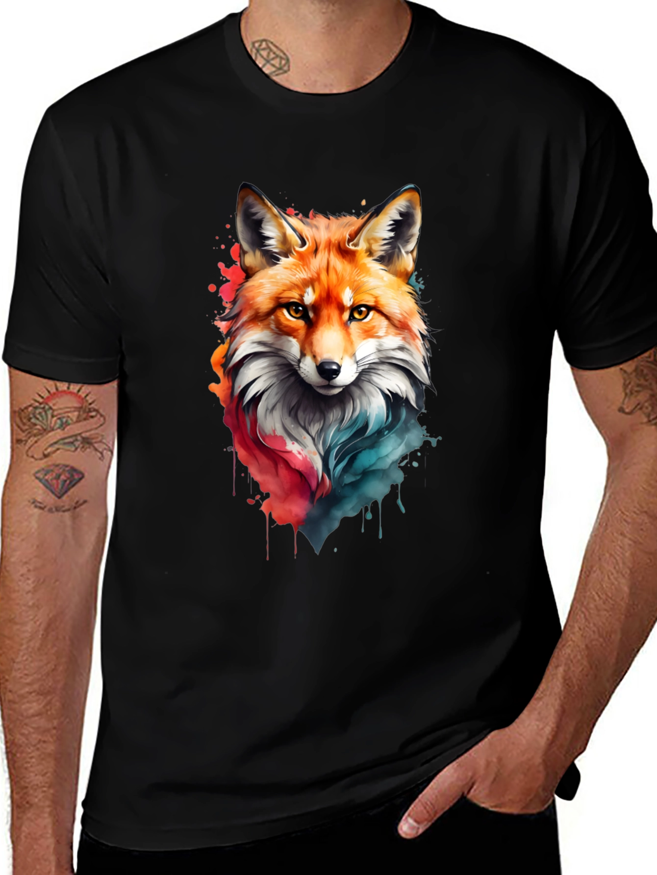 Variant 2 of Fox Graphic Tee - Artistic Animal Design
