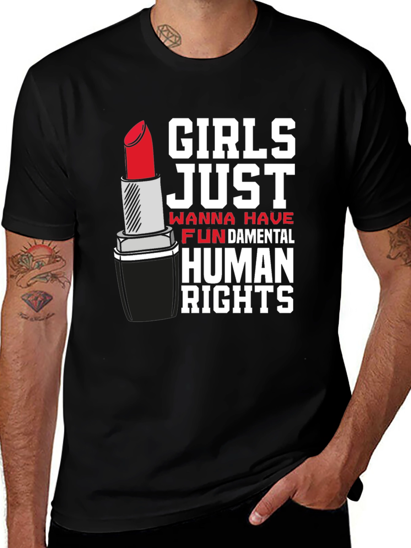 Feminist Rights T-Shirt Lipstick Design