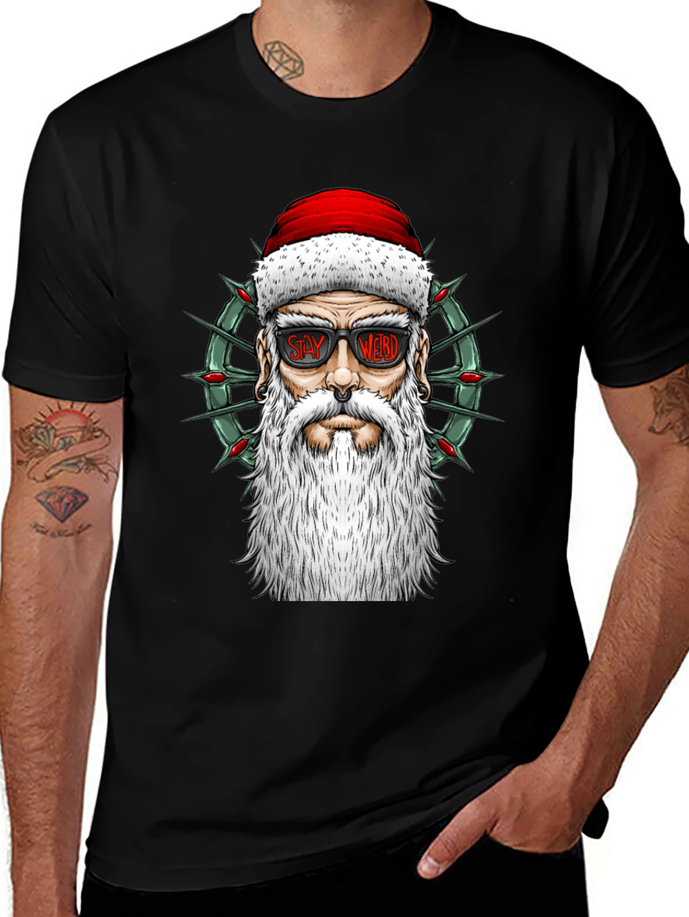 Stay Weird Santa Tee - Holiday Humor T-Shirt