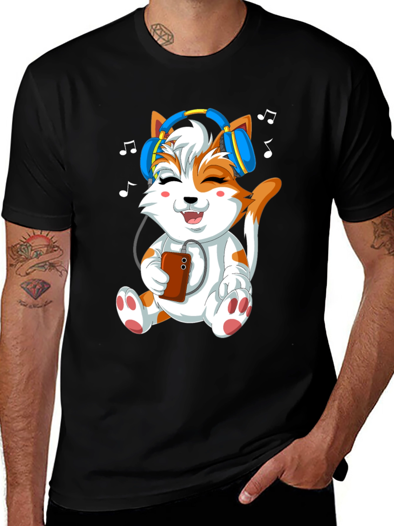 Variant 26 of Cat Lover T-Shirt - Musical Kitty Design
