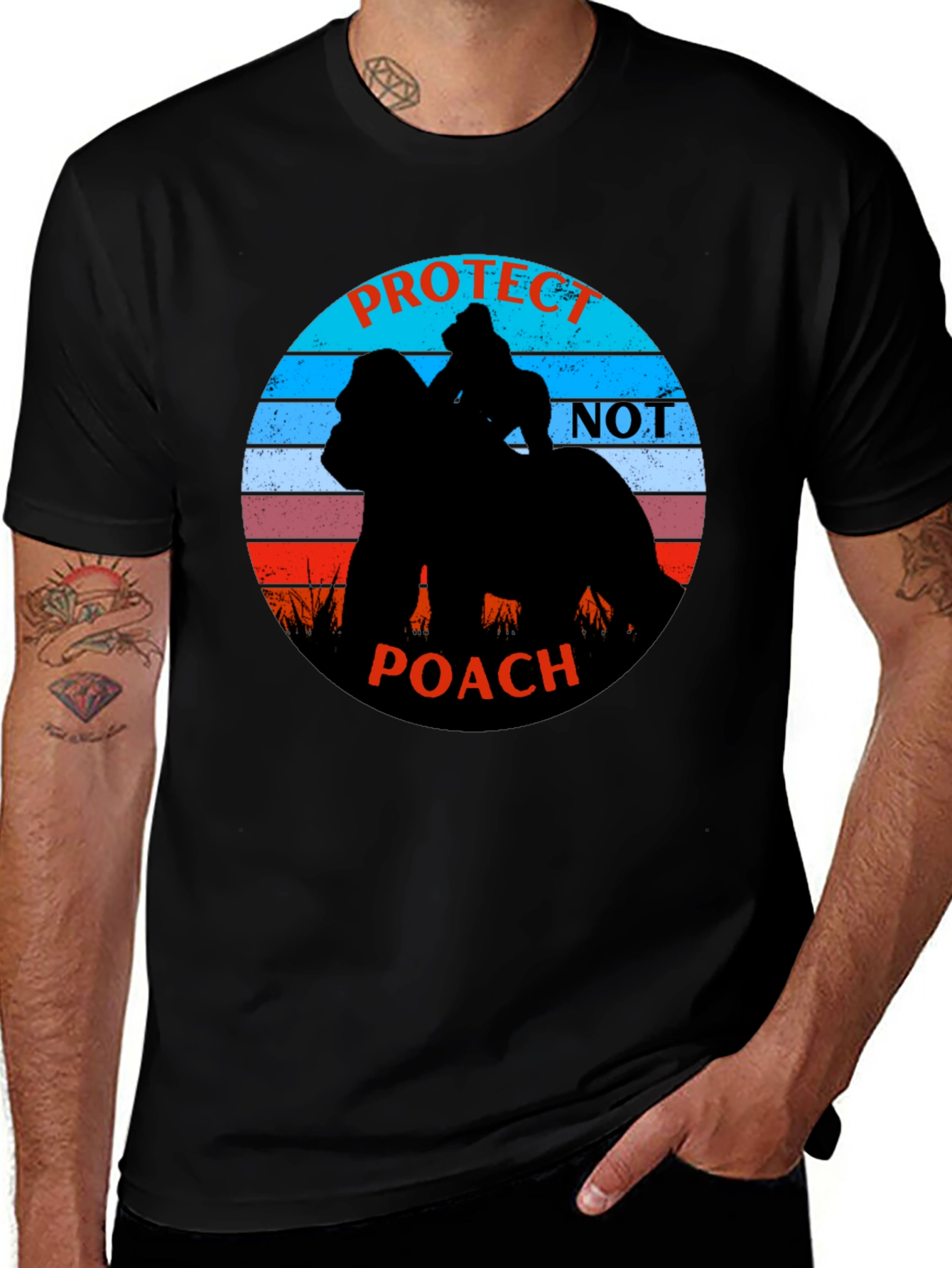 Variant 18 of Protect Not Poach Black Graphic Tee
