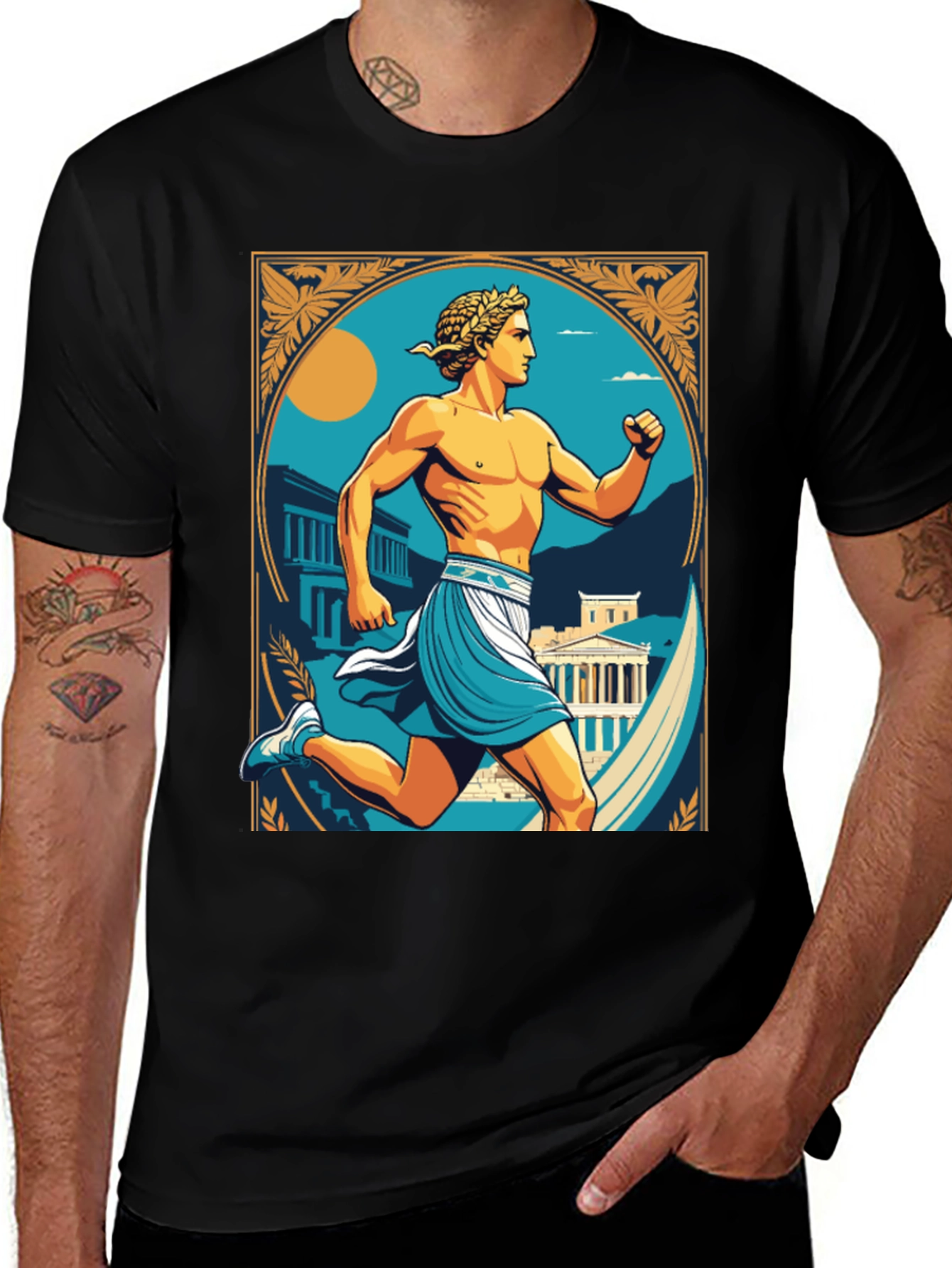 Variant 7 of Greek Runner Graphic T-Shirt