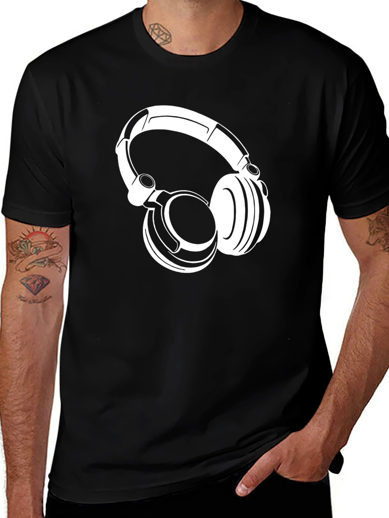 Variant 20 of Headphone Graphic T-Shirt - Cool Music Lover Tee