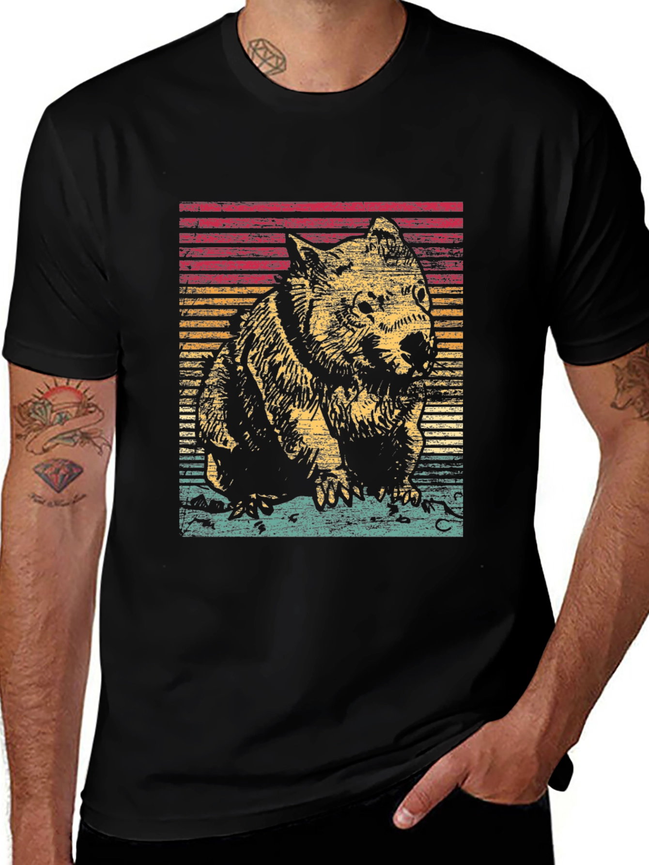 Wombat Retro Graphic T-Shirt