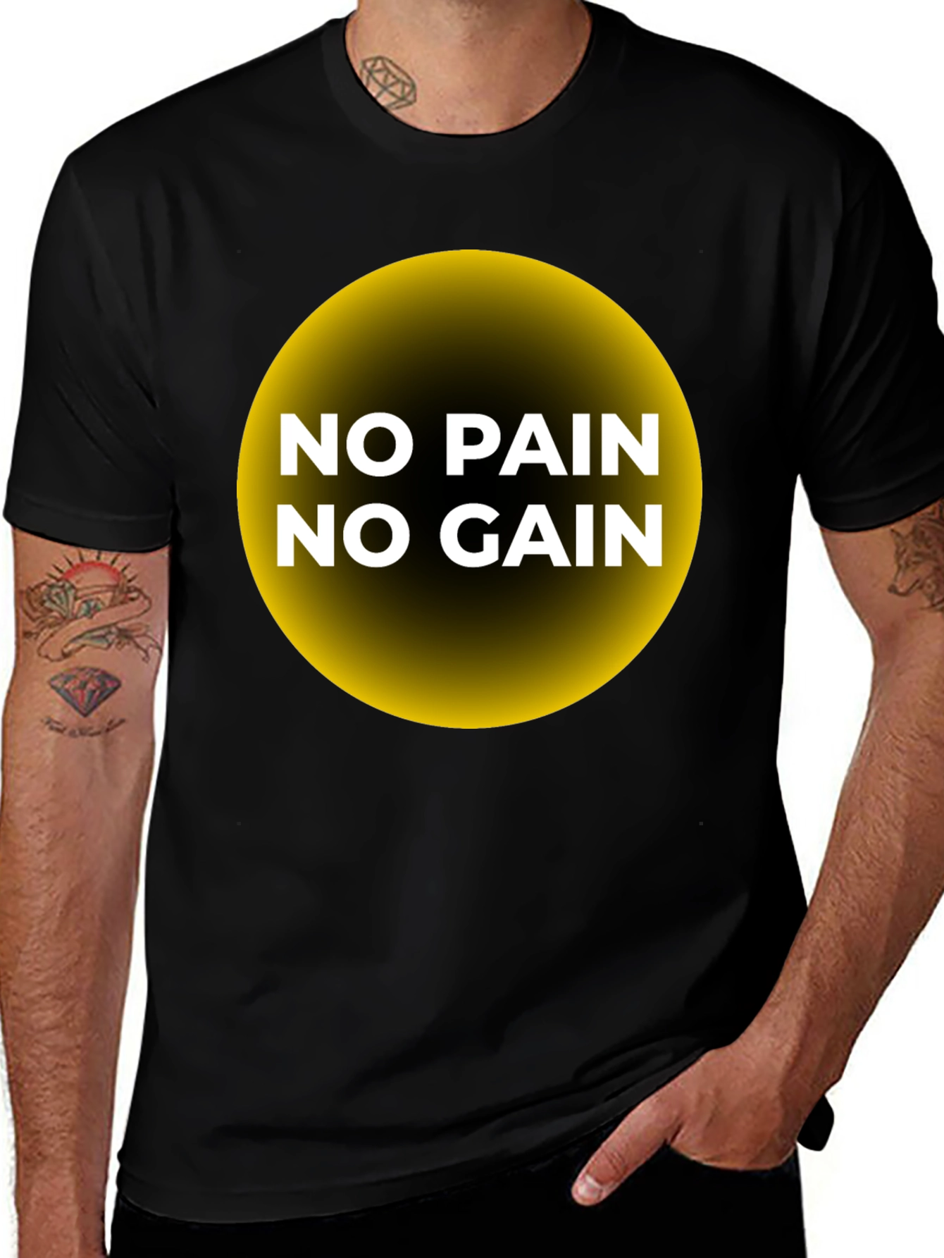 Black No Pain No Gain T-Shirt - Motivational Gym Wear main image