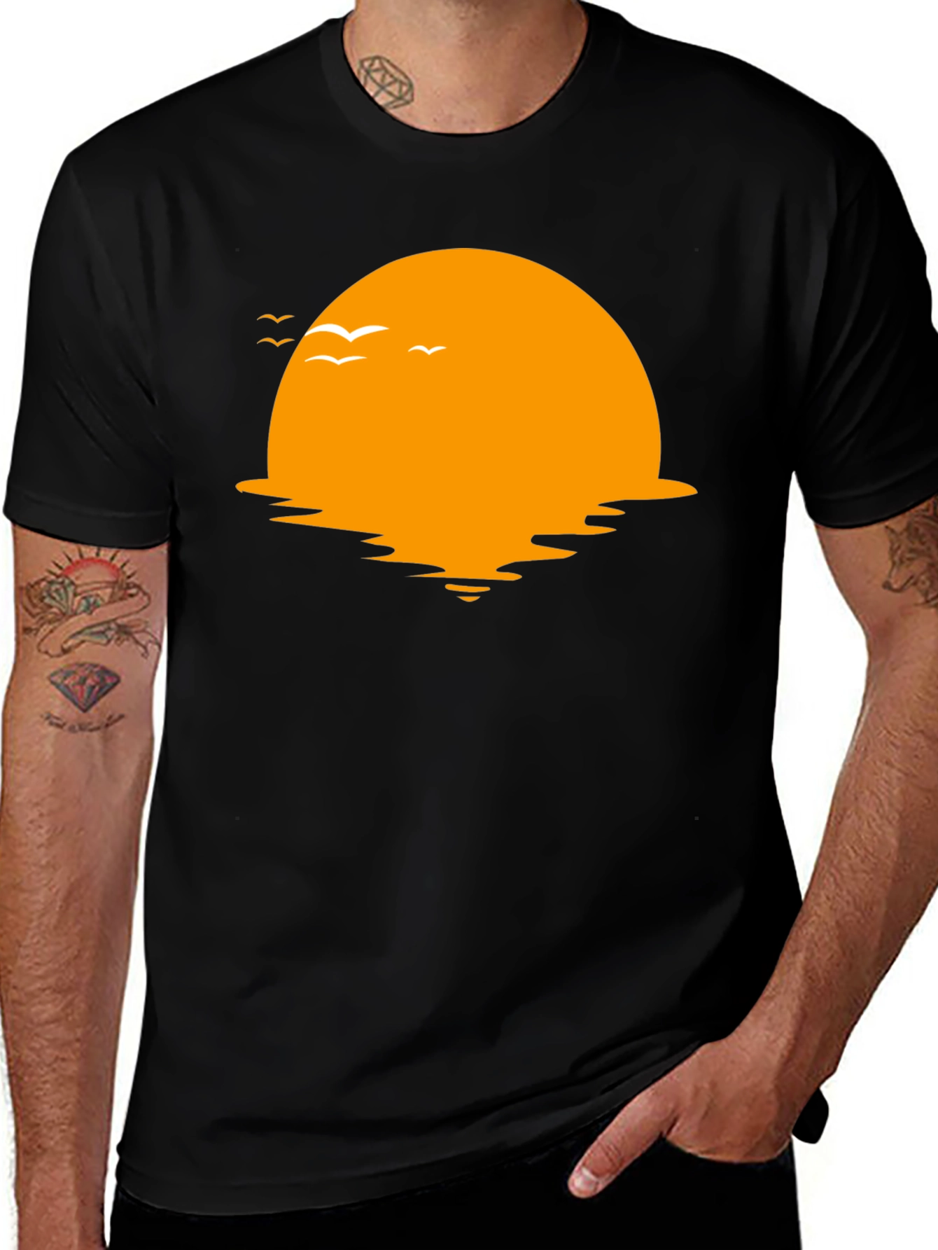 Variant 11 of Sunset Graphic Tee - Relaxed Fit Cotton T-Shirt