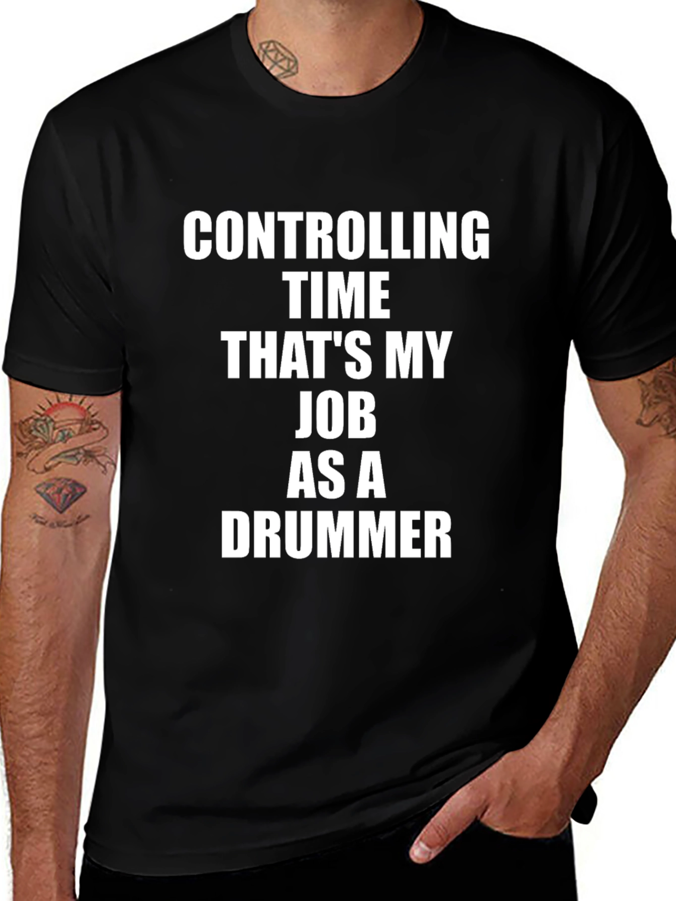 Variant 19 of Drummer Job T-Shirt - Controlling Time