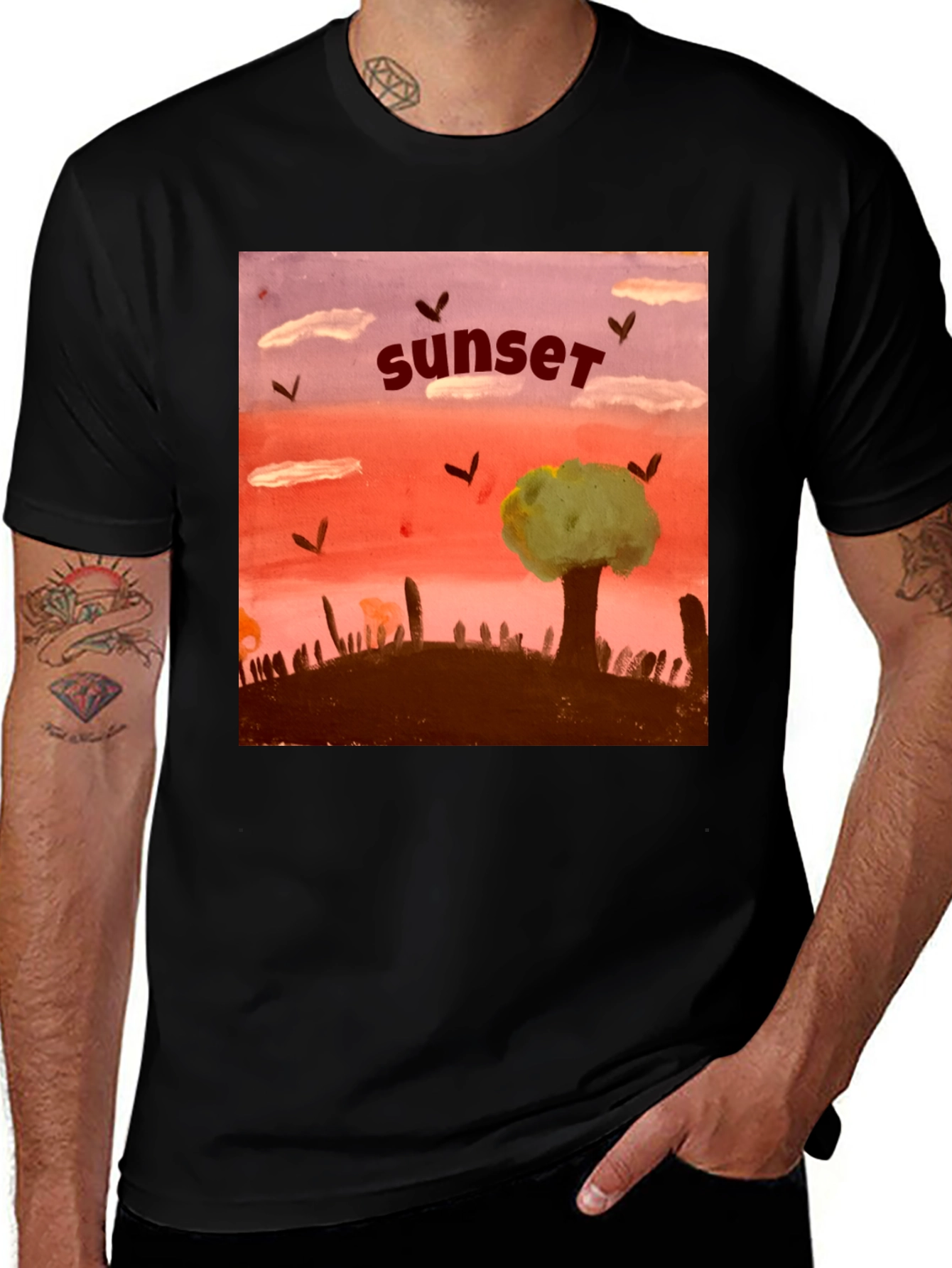 Variant 18 of Sunset Graphic T-Shirt - Unique Artistic Design