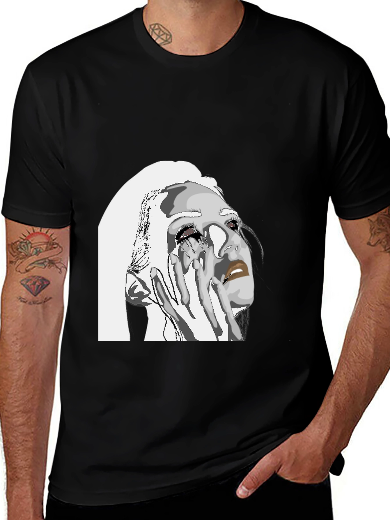 Variant 20 of Expressive Graphic Tee - Black