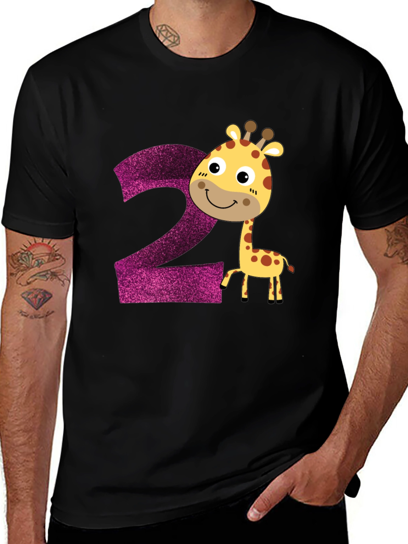 Cute Giraffe 2nd Birthday T-Shirt