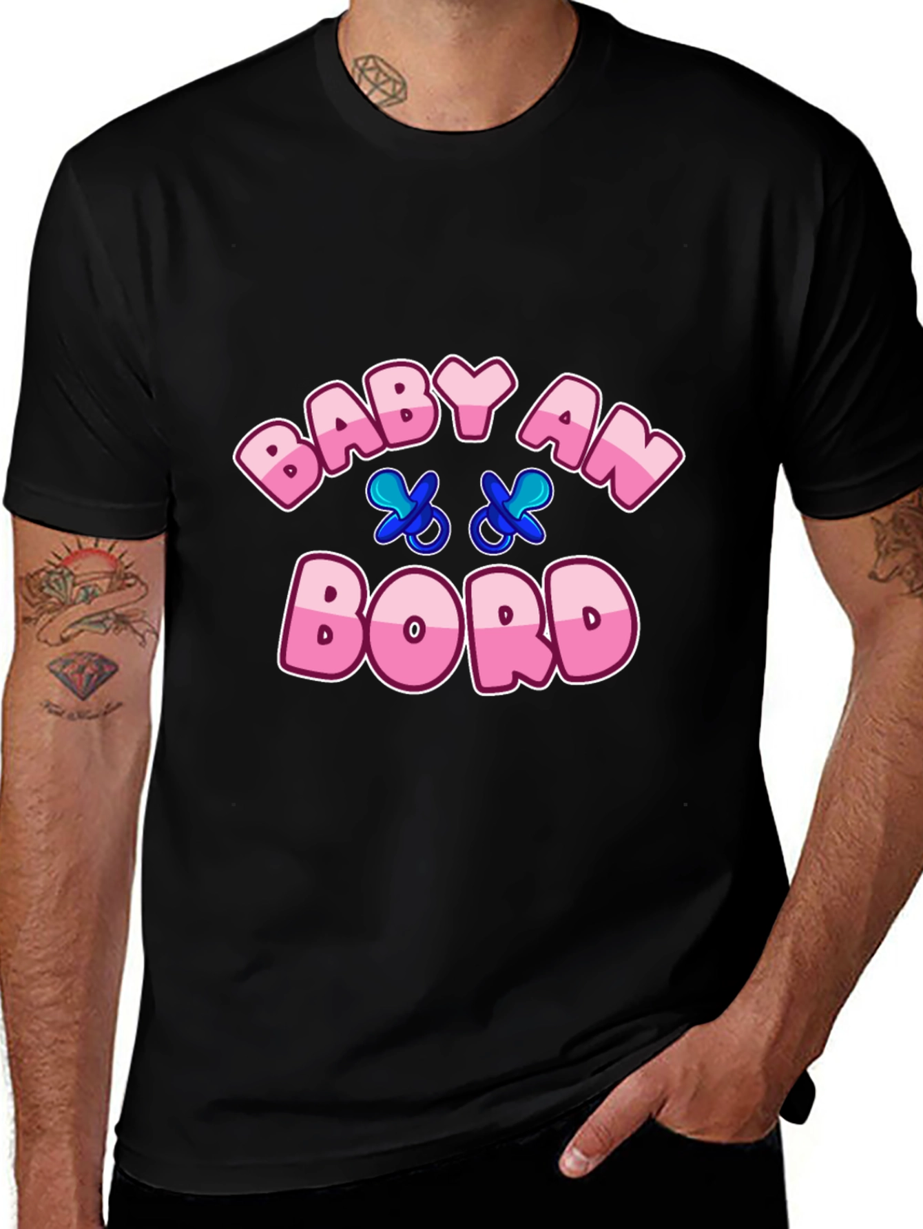 Baby on Board Cartoon Graphic T-Shirt