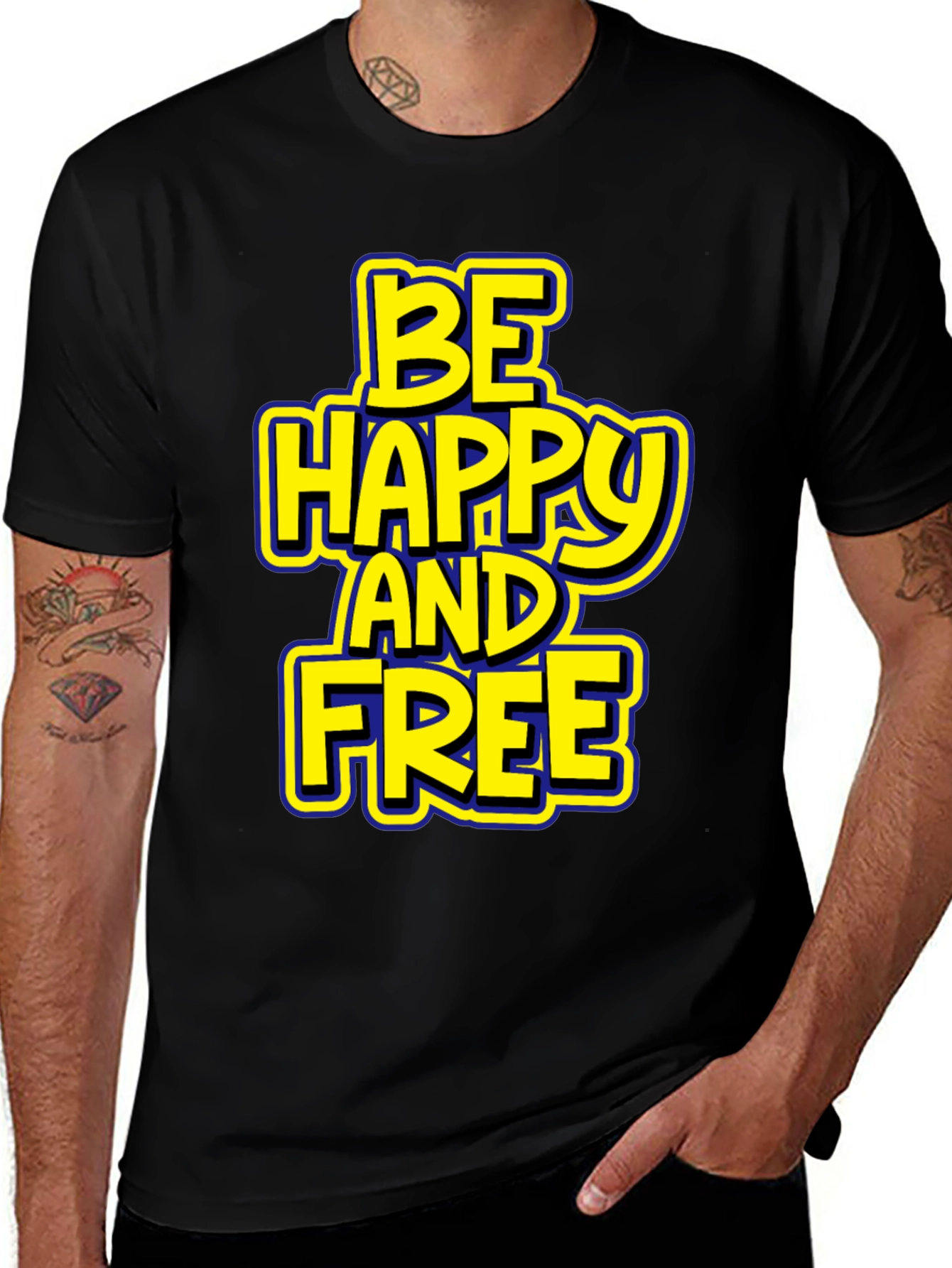 Be Happy and Free Graphic T-Shirt