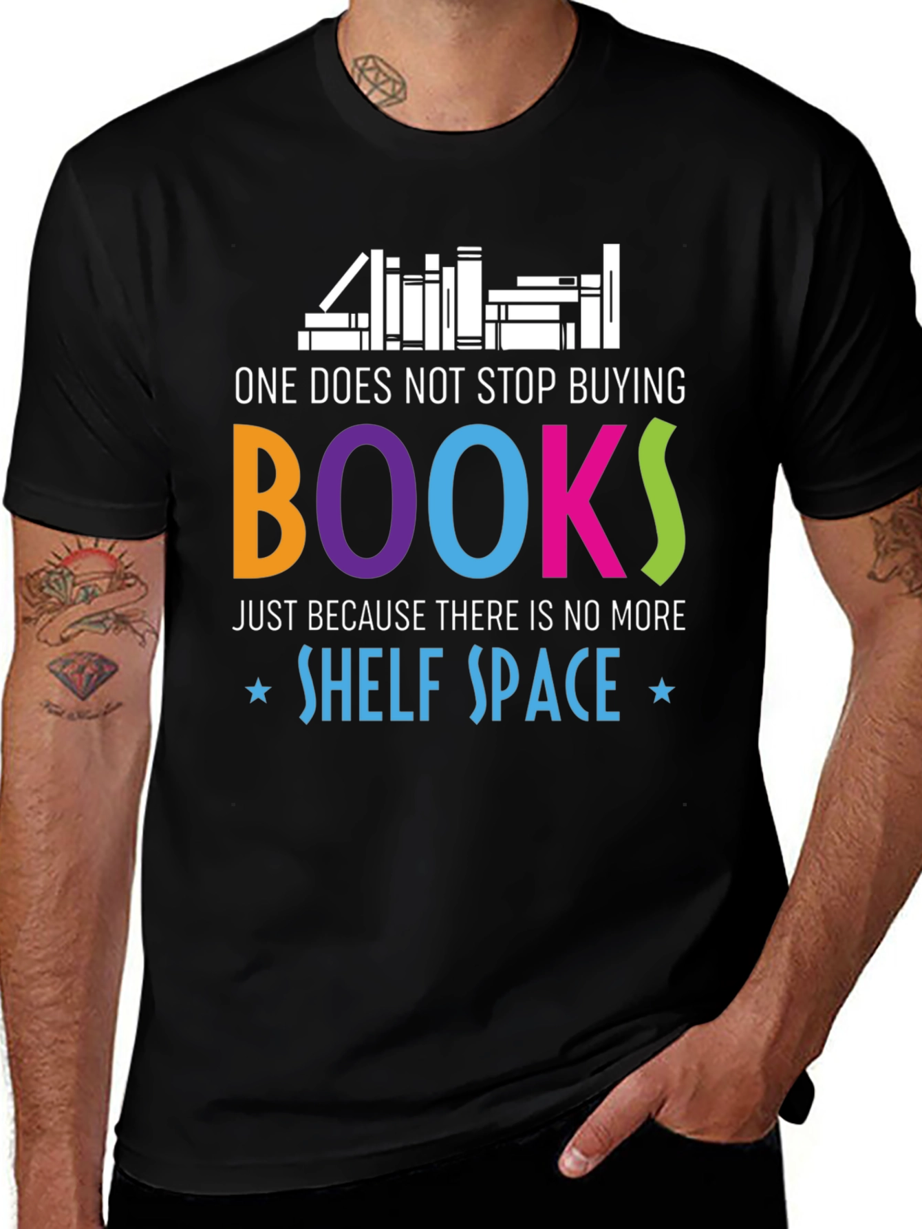 Variant 13 of Book Lover's T-Shirt - Shelf Space
