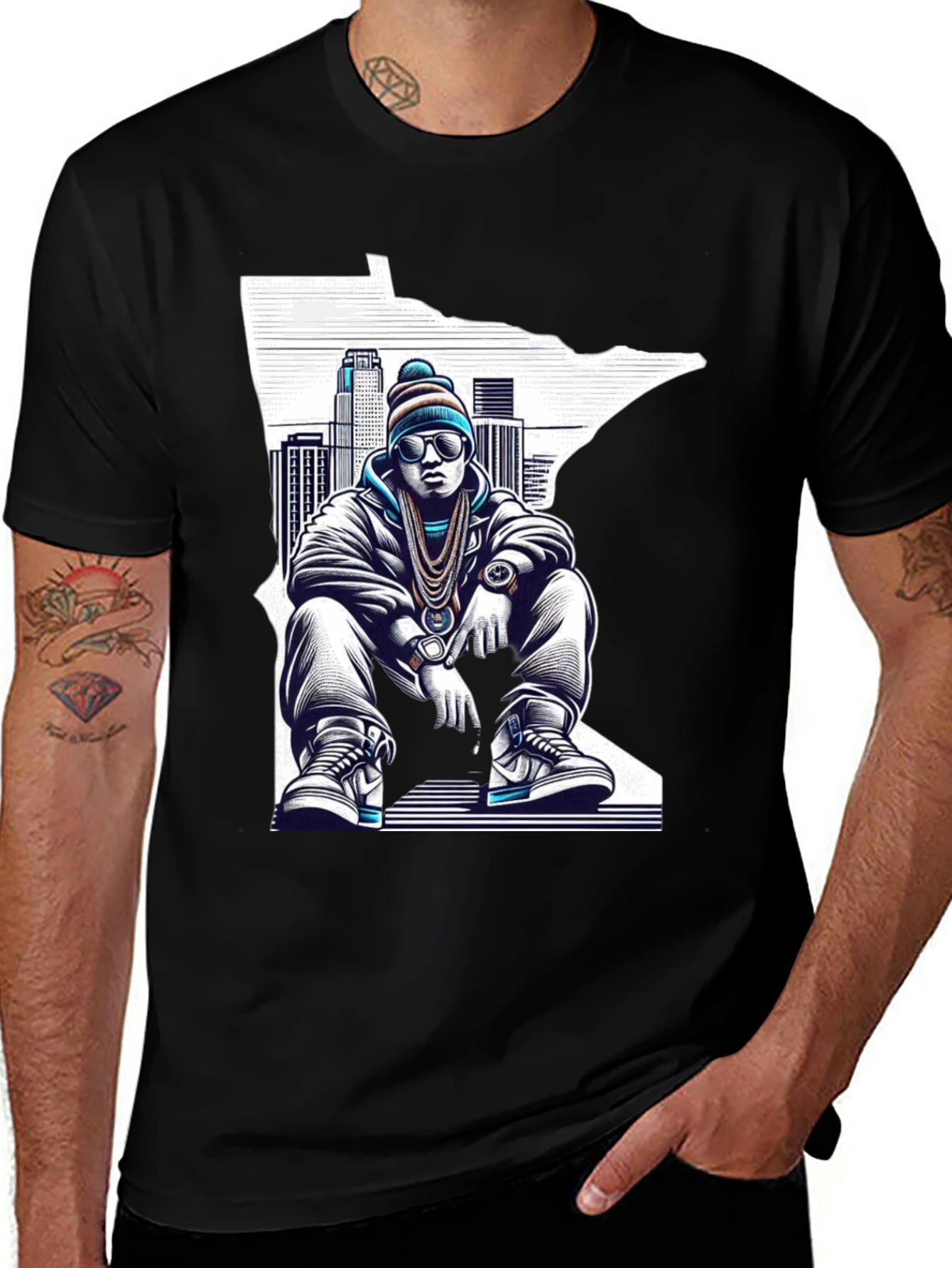 Variant 21 of Minnesota Hip Hop T-Shirt