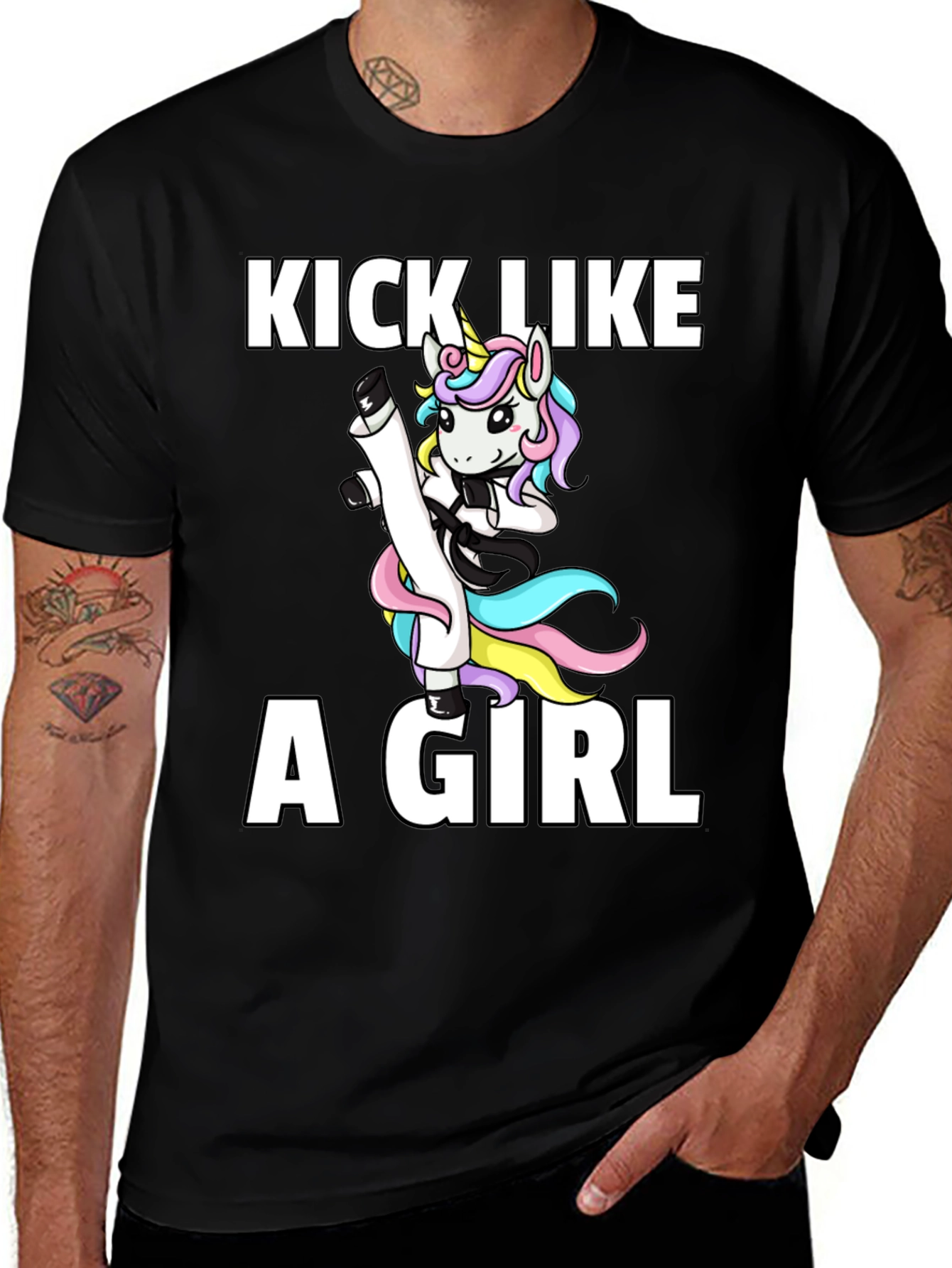 Kick Like A Girl Unicorn T-Shirt