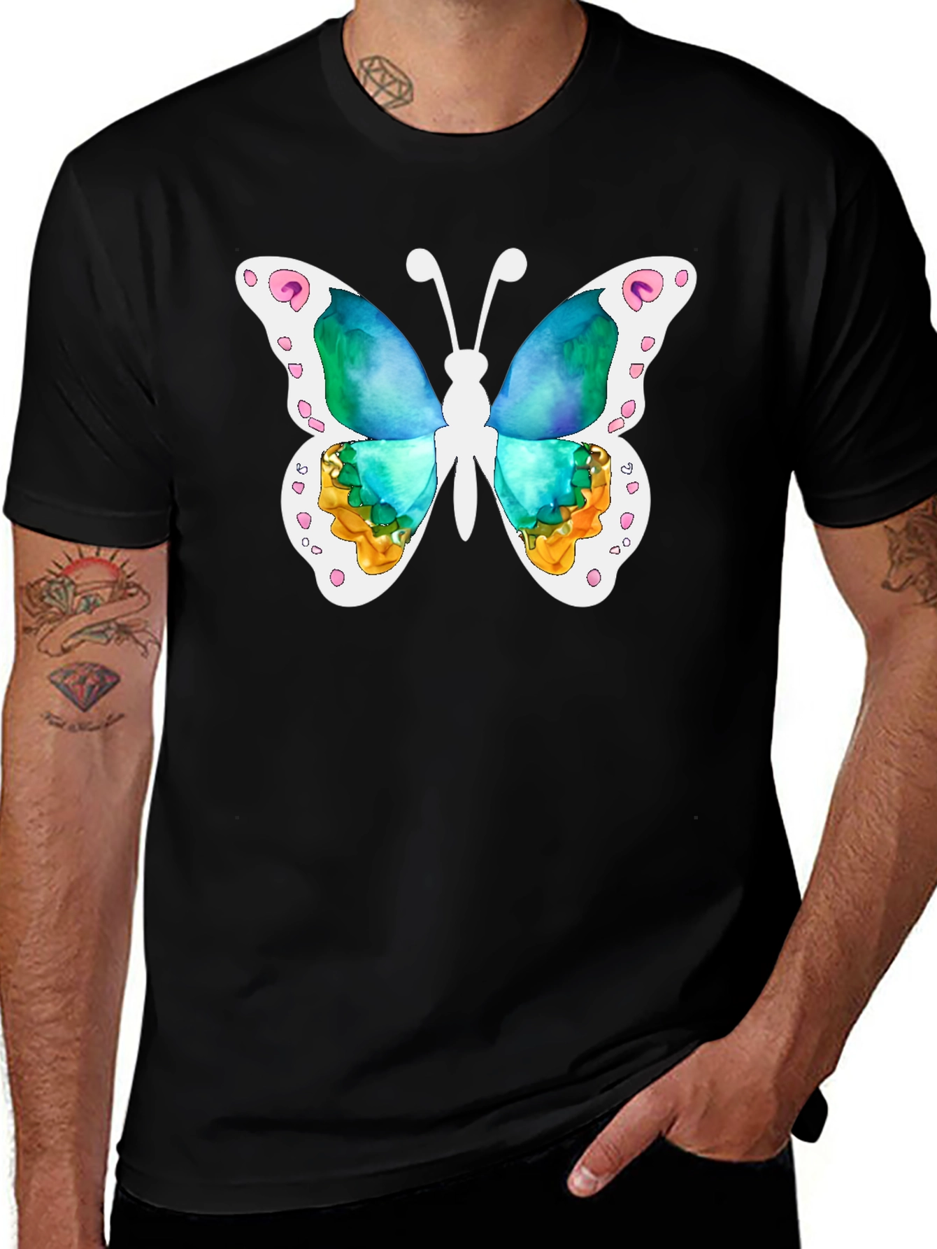 Variant 10 of Butterfly Graphic Black T-Shirt