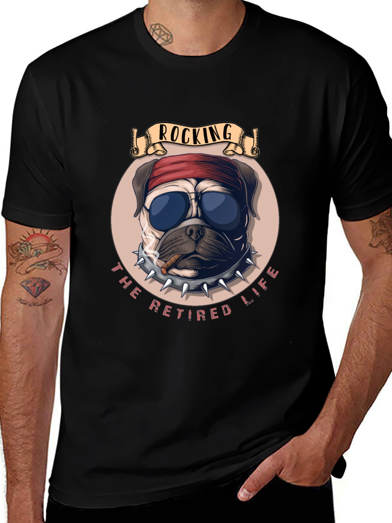 Rocking Retired Life Bulldog Graphic Tee