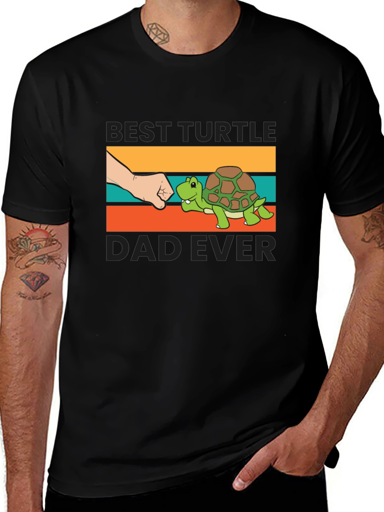 Variant 10 of Best Turtle Dad Ever T-Shirt Black