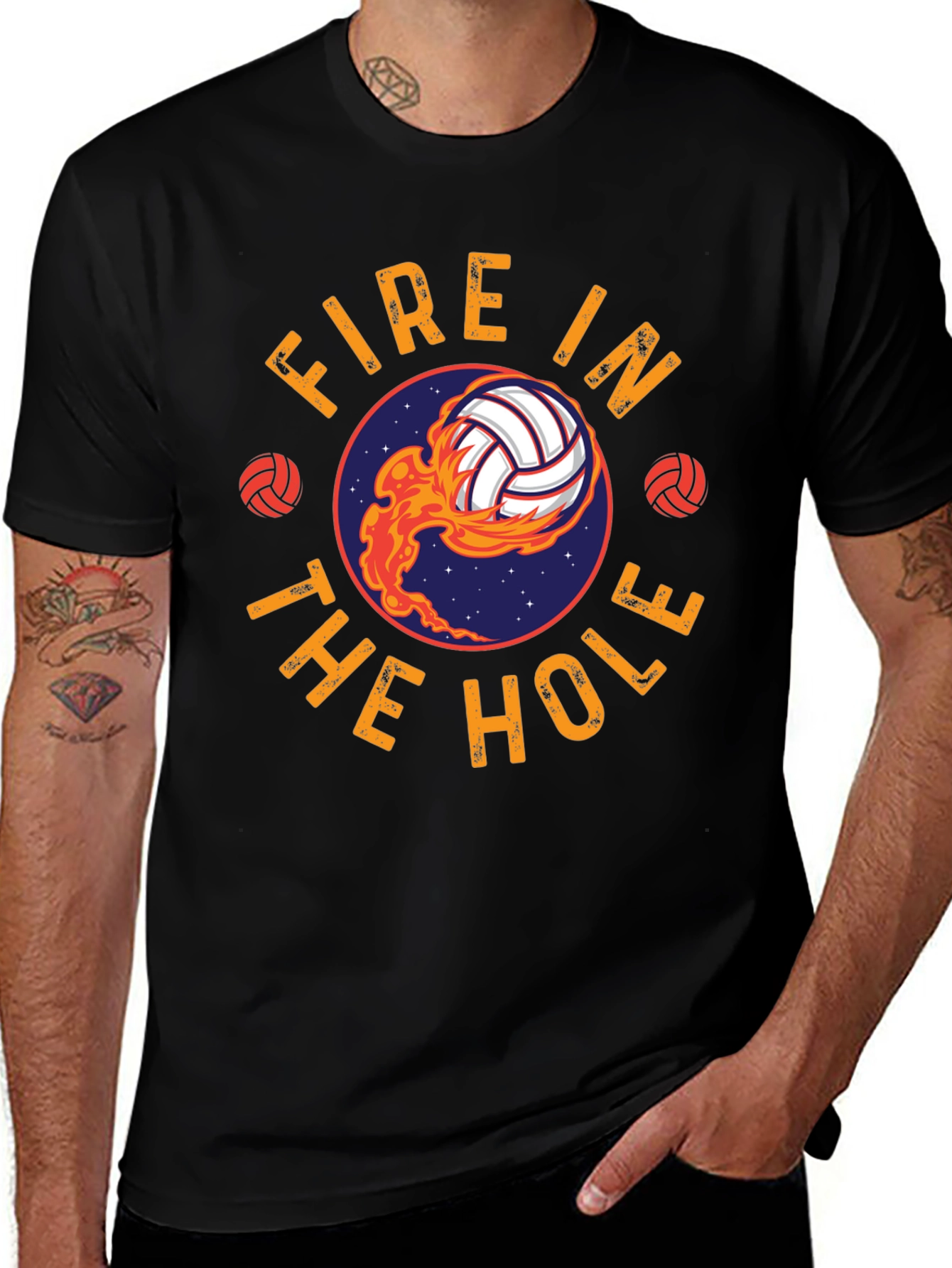 Variant 19 of Volleyball Fire in the Hole Graphic Tee
