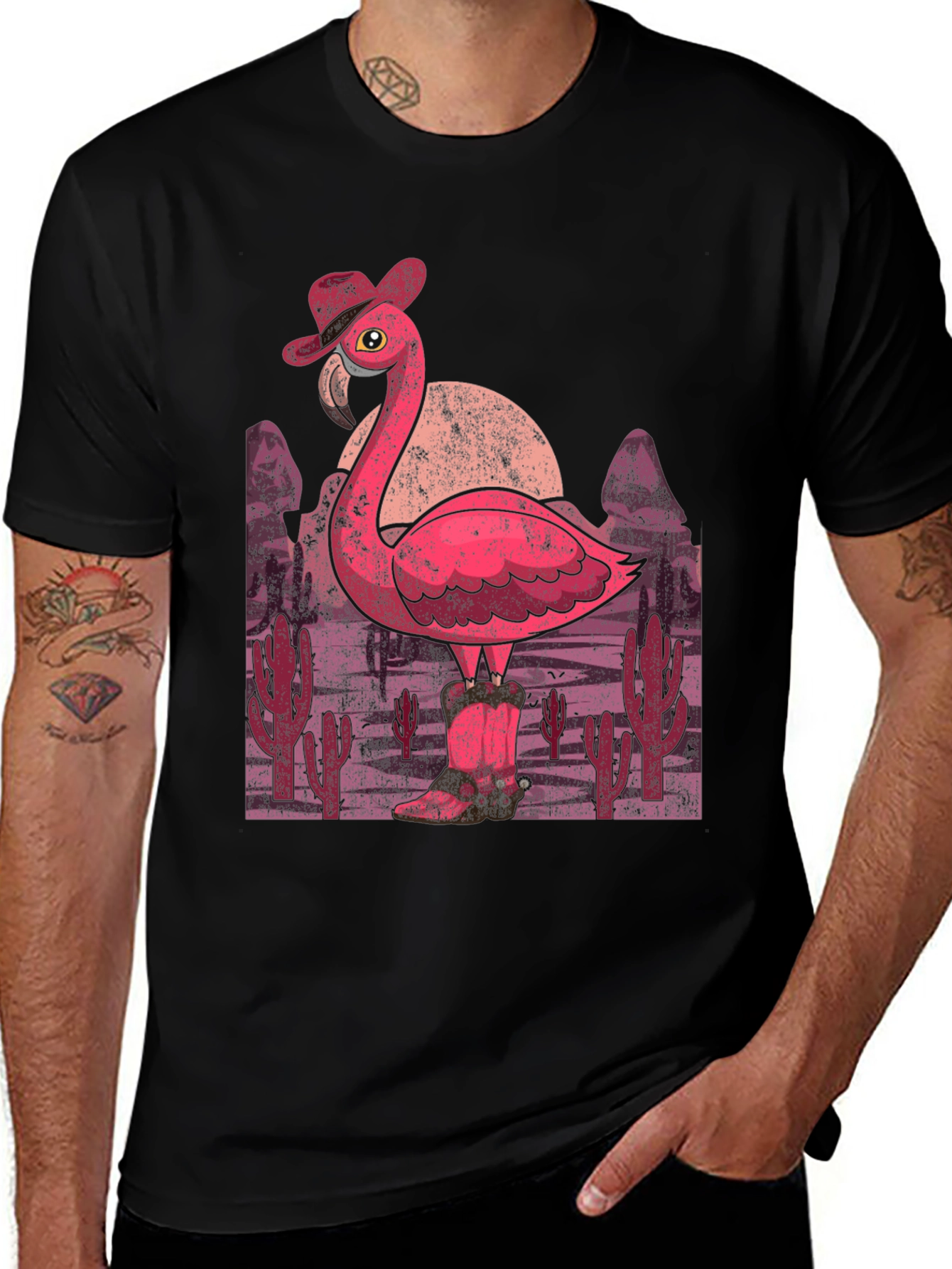Variant 12 of Cowboy Flamingo Graphic Tee