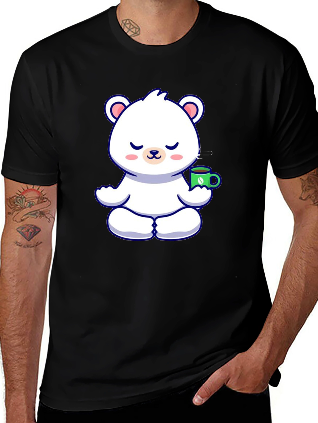 Variant 21 of Meditating Bear Coffee T-Shirt