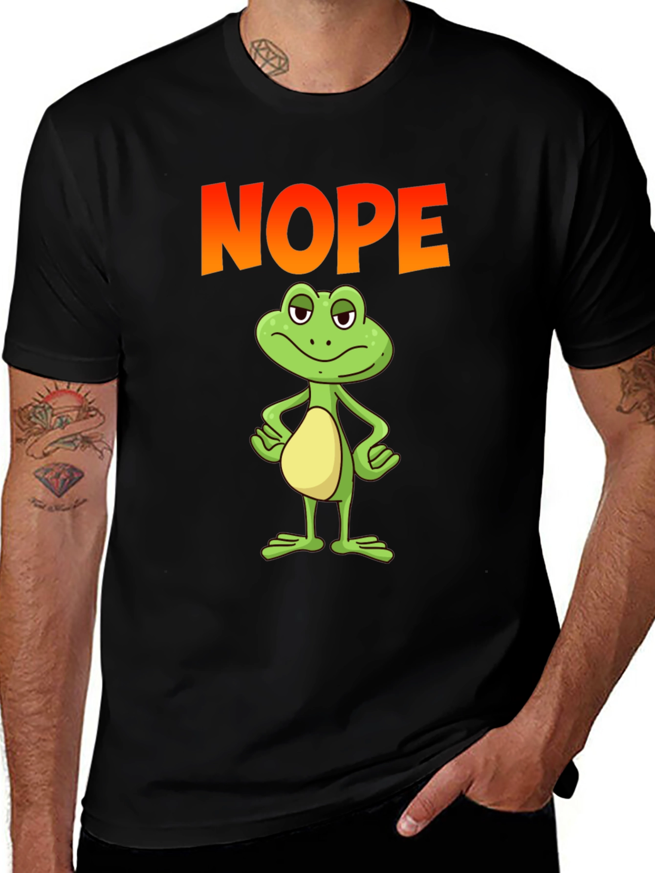 Variant 10 of Nope Frog Graphic T-Shirt - Funny Casual Wear
