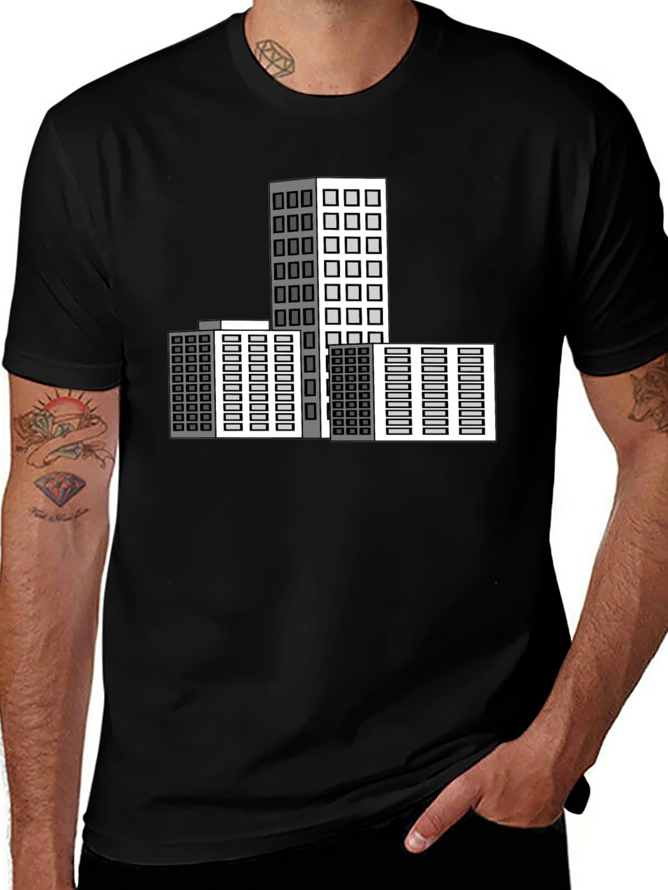 Variant 22 of Urban Architect T-Shirt: Modern Cityscape Design