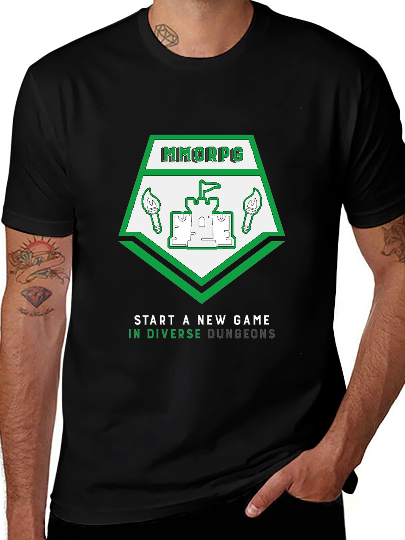 MMORPG New Game T-Shirt - Diverse Dungeons Design