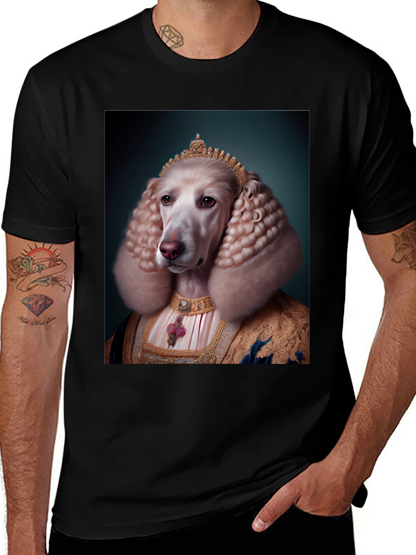 Royal Dog Portrait T-Shirt - Unique Apparel