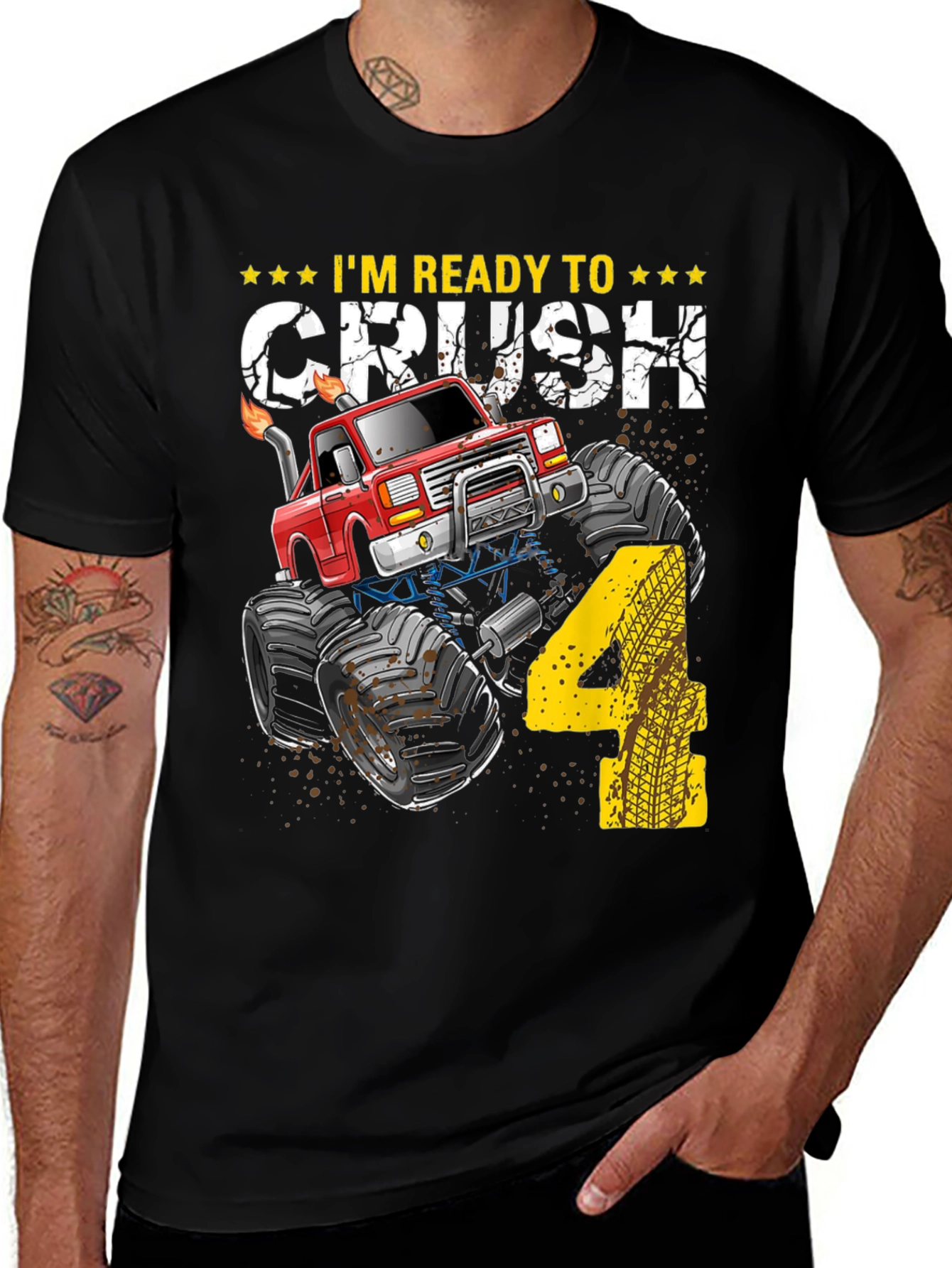Variant 5 of Ready to Crush 4th Birthday Monster Truck T-Shirt