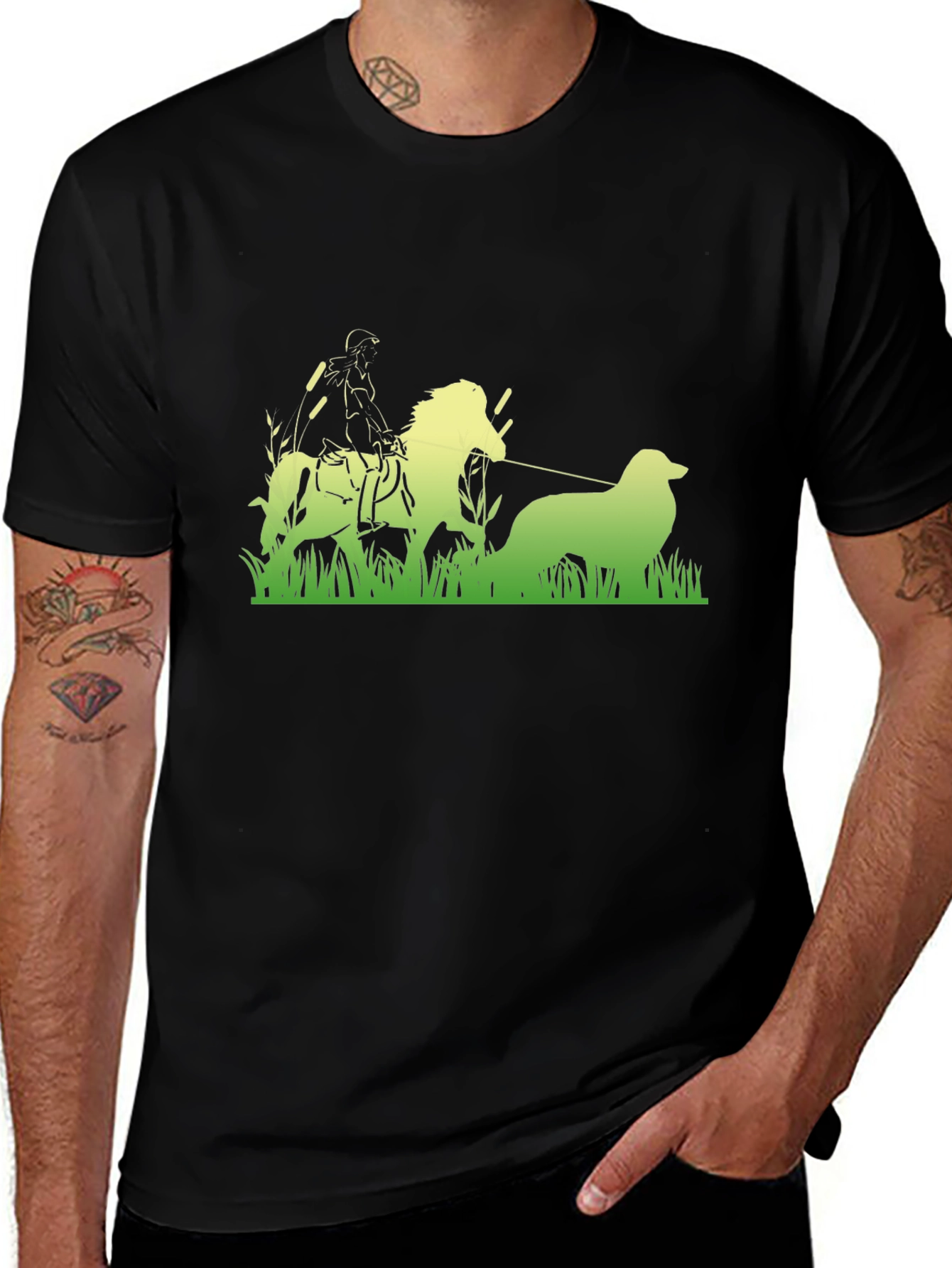 Variant 20 of Equestrian Dog Walk T-Shirt